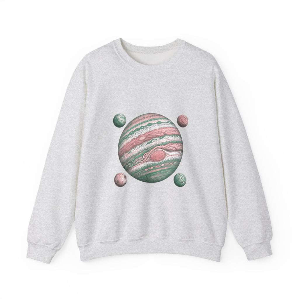 Matching Couple Sweatshirt - Saturn & Jupiter Matching Couple Premium Fleece Sweatshirt Hand-Drawn Art His Hers Anniversary Gift - Design B