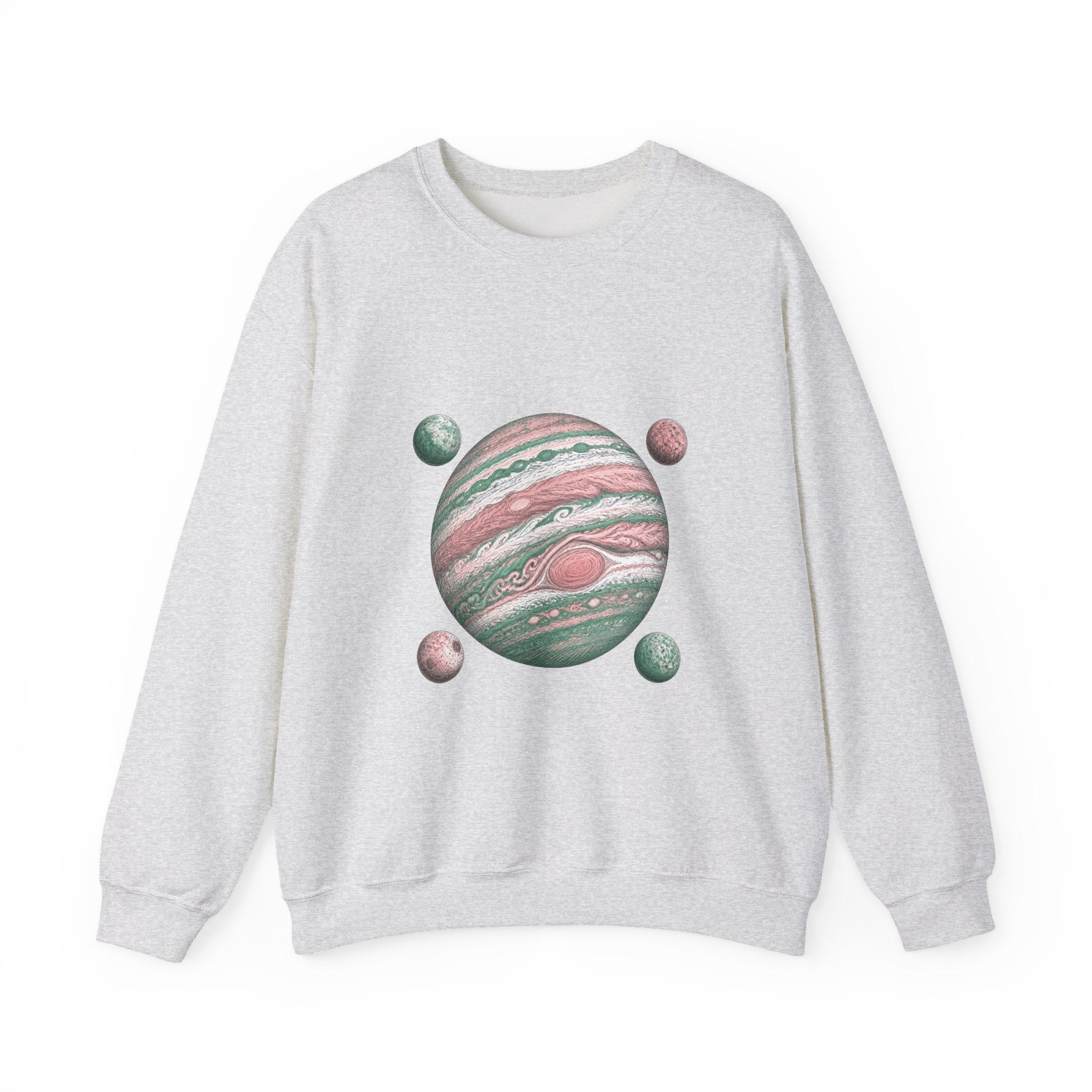 Matching Couple Sweatshirt - Saturn & Jupiter Matching Couple Premium Fleece Sweatshirt Hand-Drawn Art His Hers Anniversary Gift - Design B