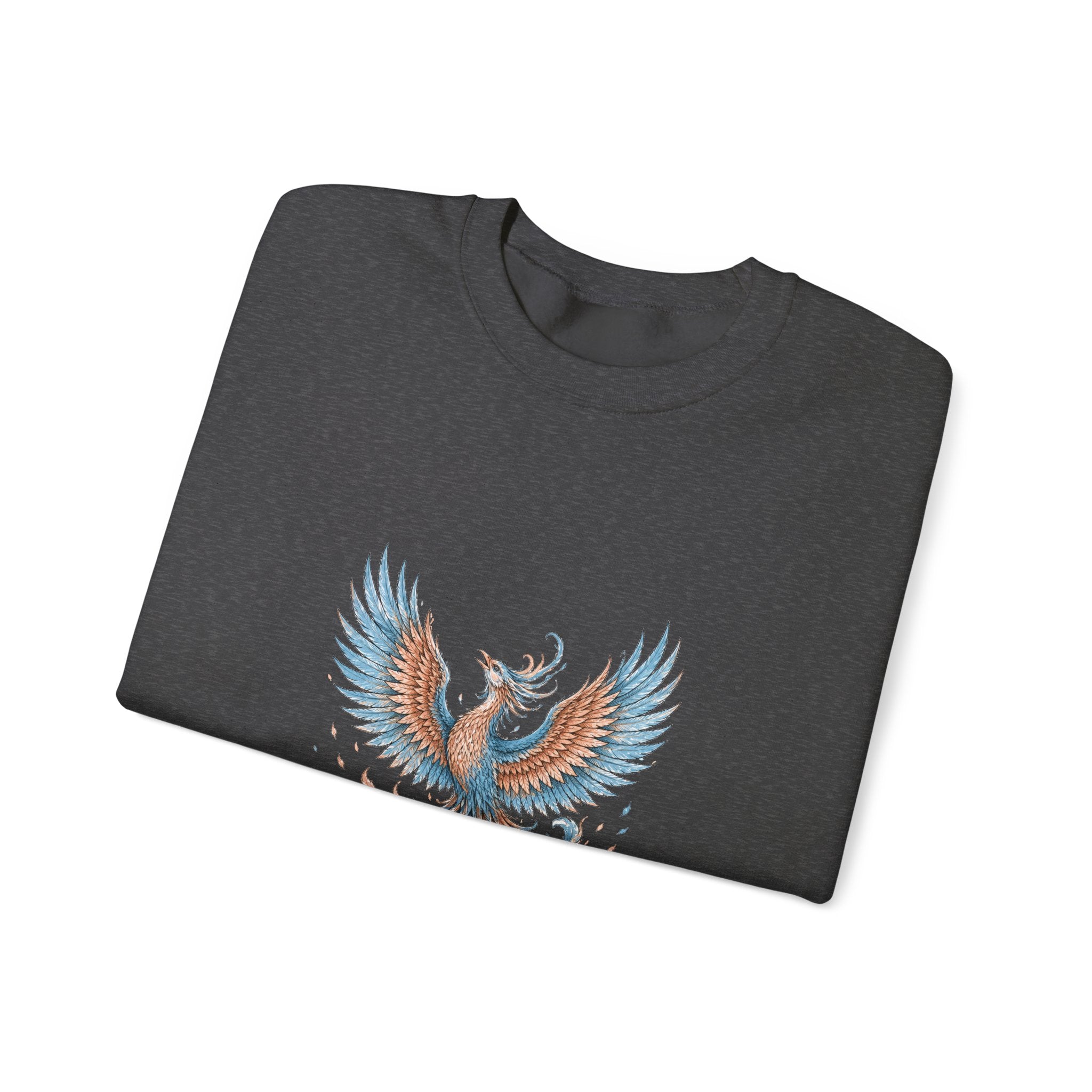 Matching Couple Sweatshirt - Dragon & Phoenix Matching Couple Premium Fleece Sweatshirt Hand-Drawn Art His Hers Anniversary Gift - Design B