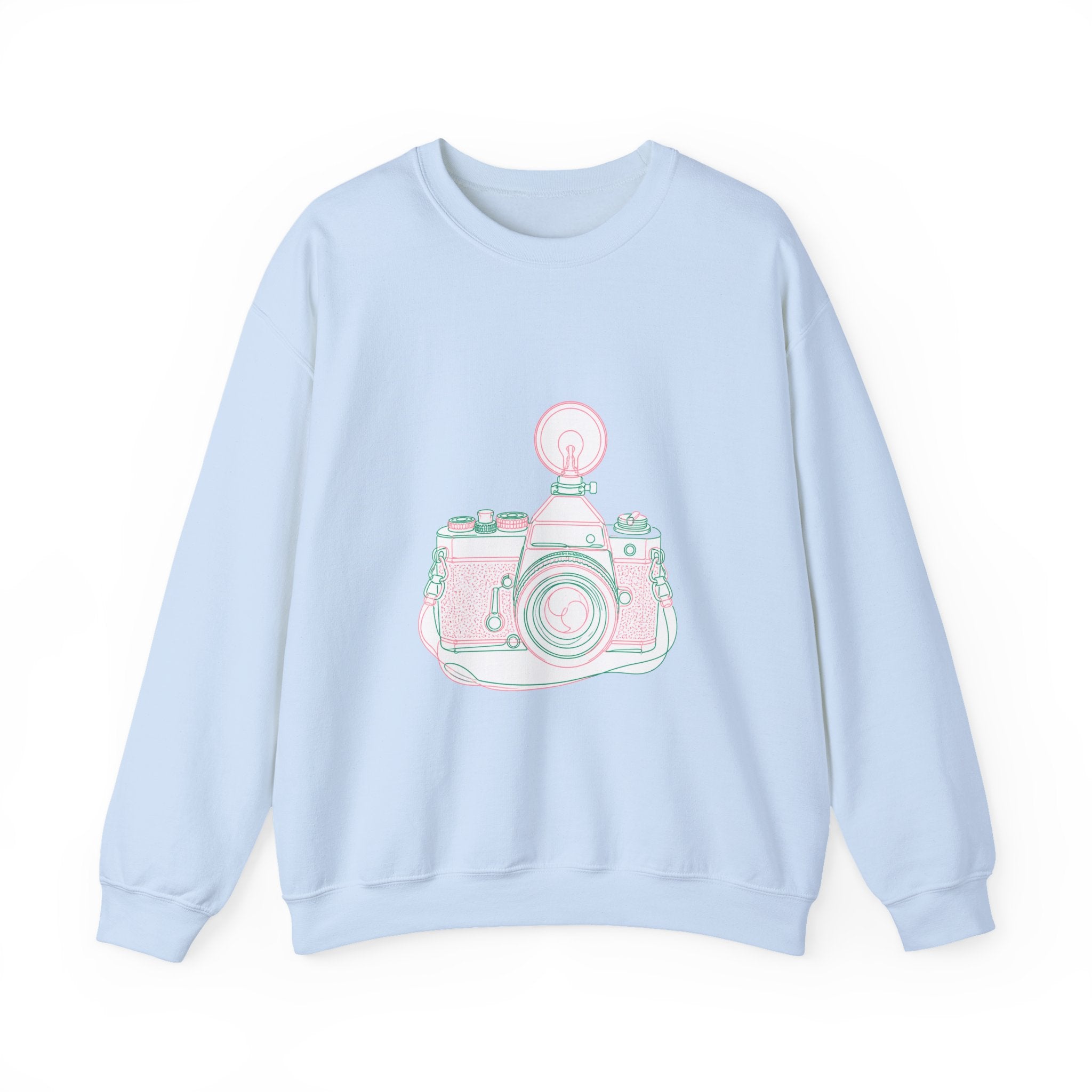 Matching Couple Sweatshirt - Camera & Film Matching Couple Crewneck Sweatshirt Minimalist Art His Hers Valentine Gift - Design A