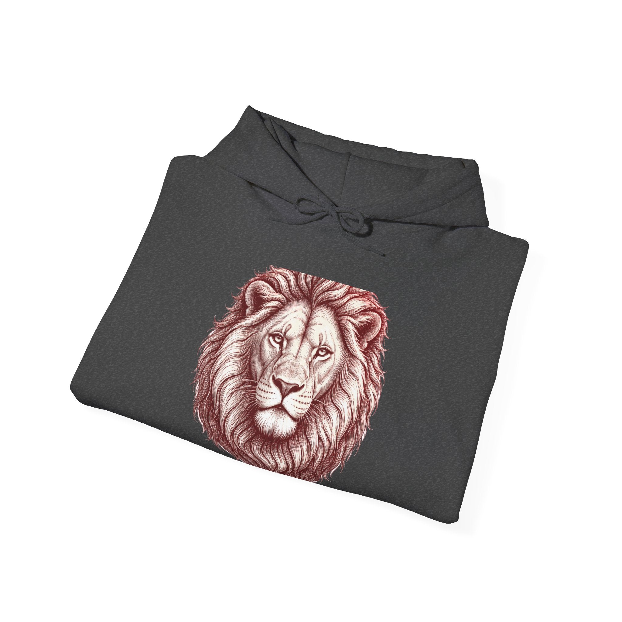 Matching Couple Sweatshirt - Lion & Lamb Matching Couple Hooded Sweatshirt Hand-Drawn Art His Hers Best Friend Gift - Design A