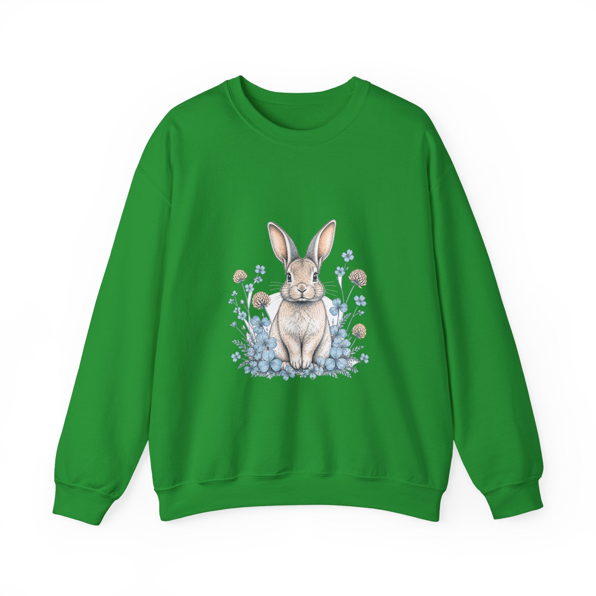 Matching Couple Sweatshirt - Fox & Rabbit Matching Couple Premium Fleece Sweatshirt Hand-Drawn Art His Hers Anniversary Gift - Design B