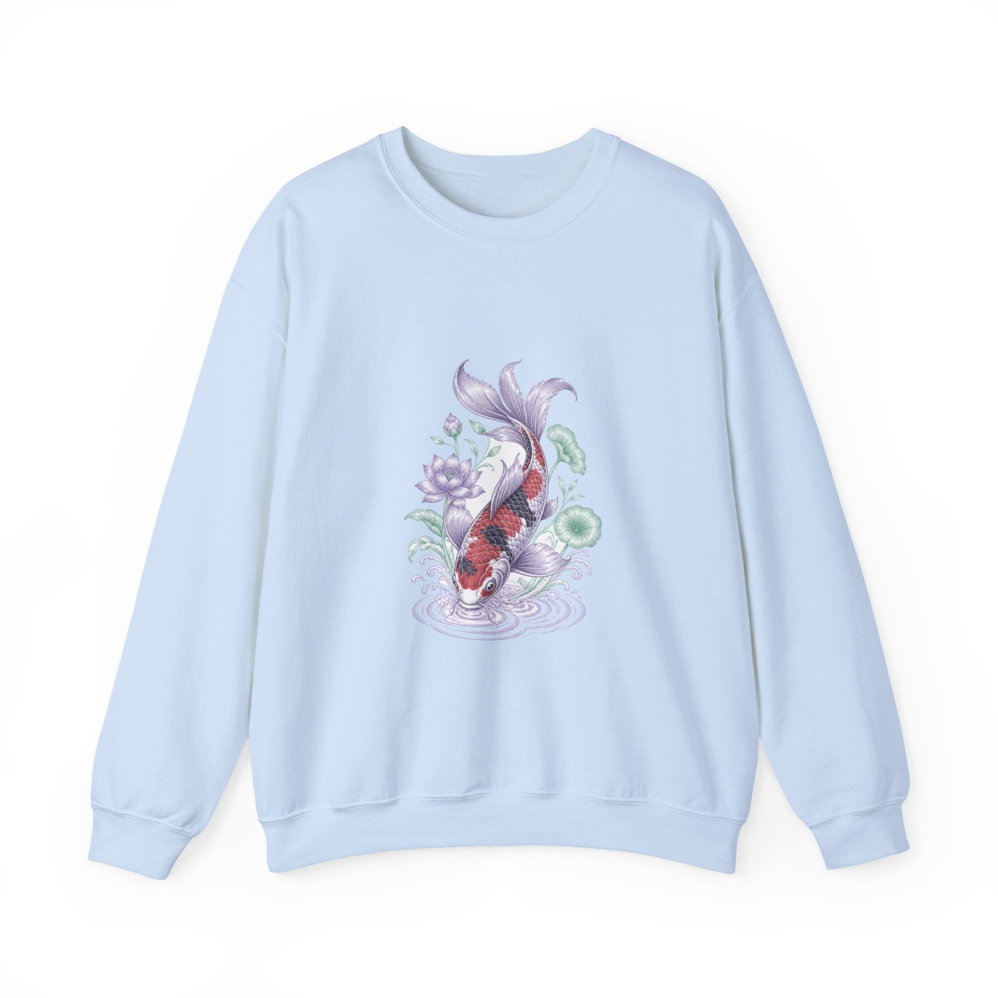 Matching Couple Sweatshirt - Koi Fish Yin Yang Matching Couple Crewneck Sweatshirt Vintage Art His Hers Wedding Gift - Design B