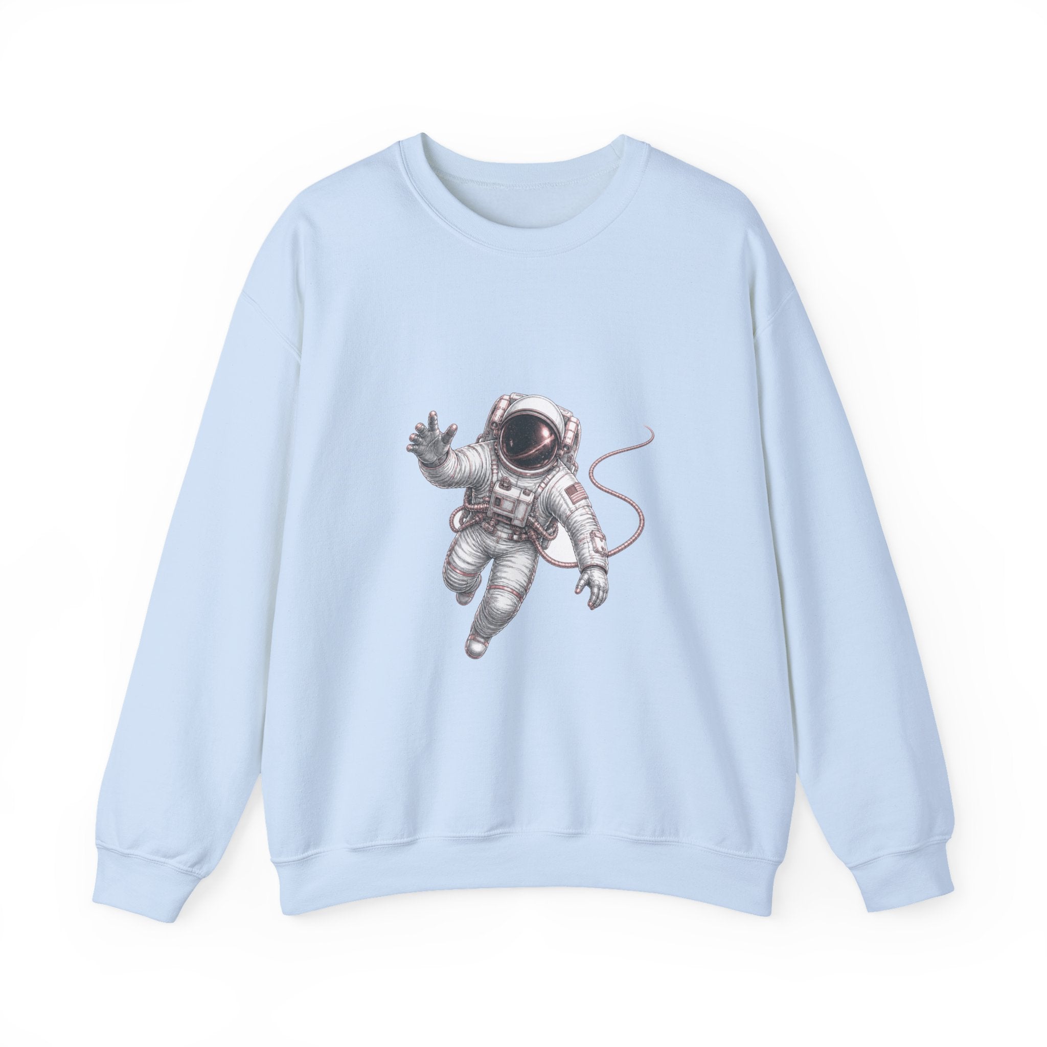 Matching Couple Sweatshirt - Astronaut & Planet Matching Couple Crewneck Sweatshirt Hand-Drawn Art His Hers Best Friend Gift - Design A