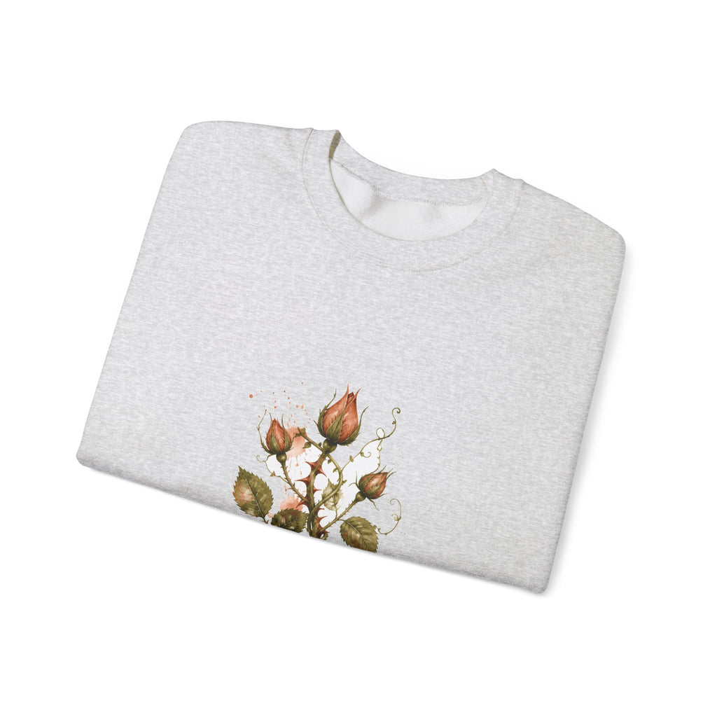 Matching Couple Sweatshirt - Rose & Thorn Matching Couple Premium Fleece Sweatshirt Watercolor Art His Hers Birthday Gift - Design B