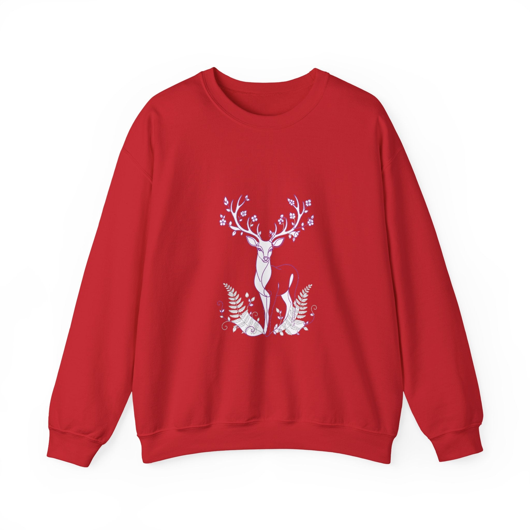 Matching Couple Sweatshirt - Bear & Deer Matching Couple Comfort Colors Crew Minimalist Art His Hers Christmas Gift - Design B