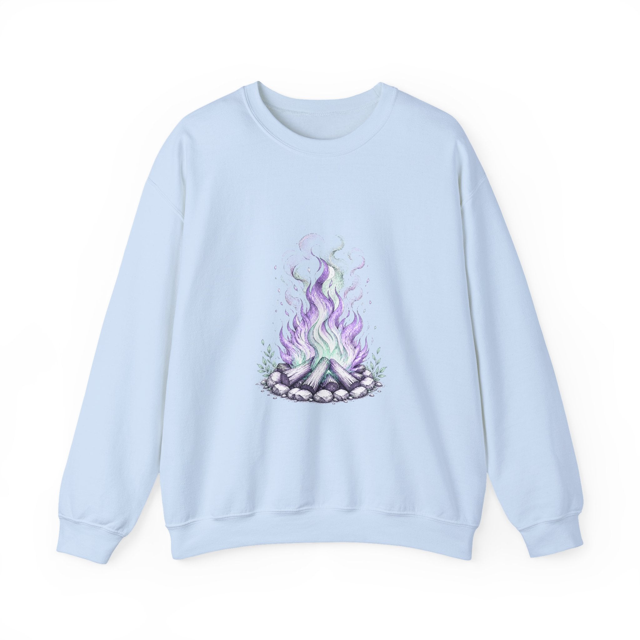 Matching Couple Sweatshirt - Wildfire & Waterfall Matching Couple Crewneck Sweatshirt Hand-Drawn Art His Hers Best Friend Gift - Design A
