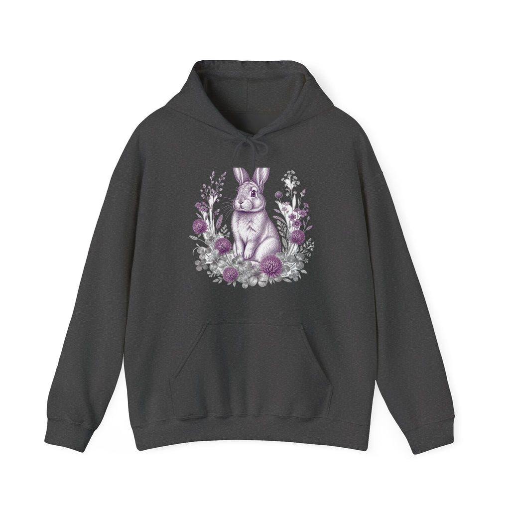 Matching Couple Sweatshirt - Fox & Rabbit Matching Couple Hooded Sweatshirt Vintage Art His Hers Wedding Gift - Design B
