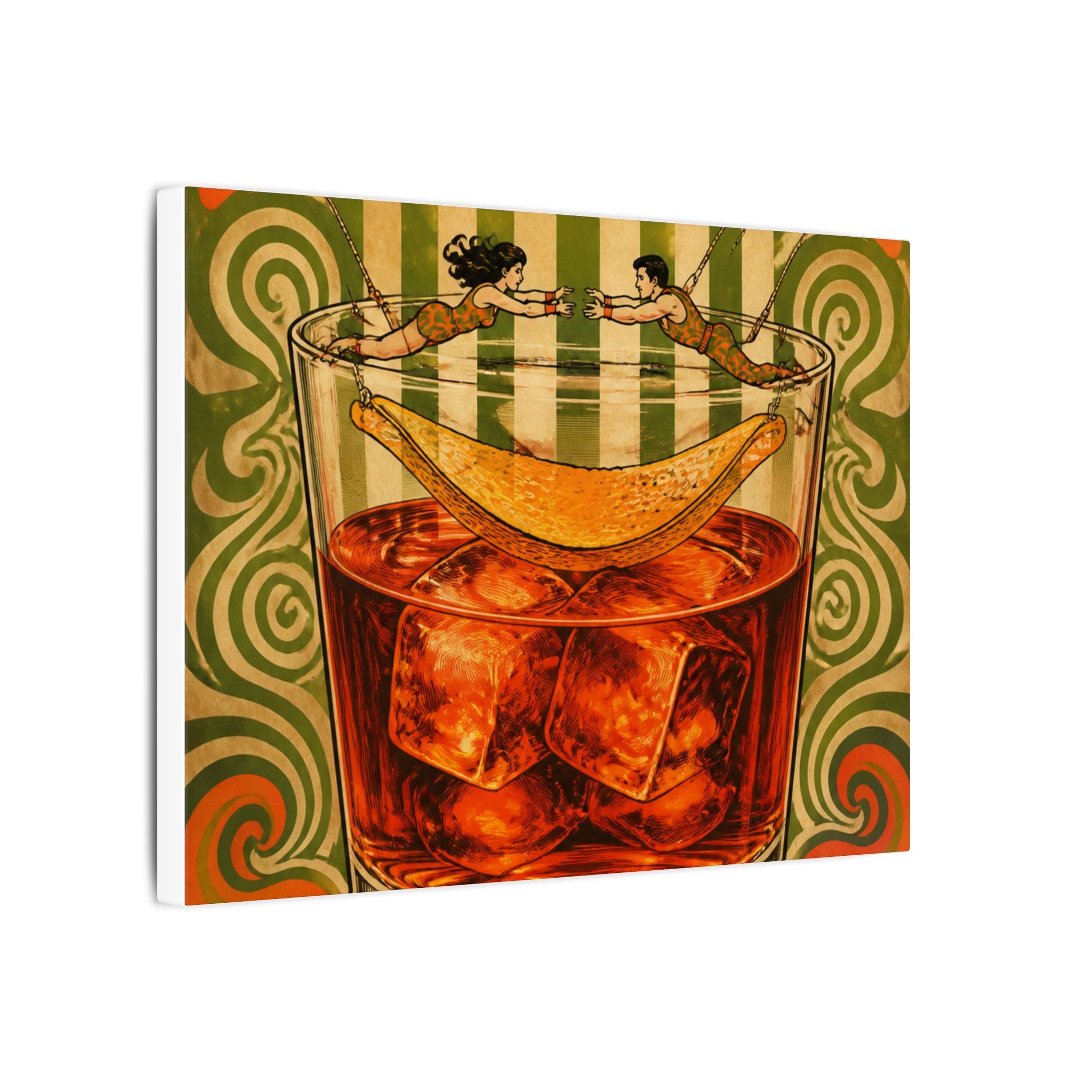 Negroni Trapeze Act Wall Art Canvas 24×36 Psychedelic Dining Room Decor Maximalist Print