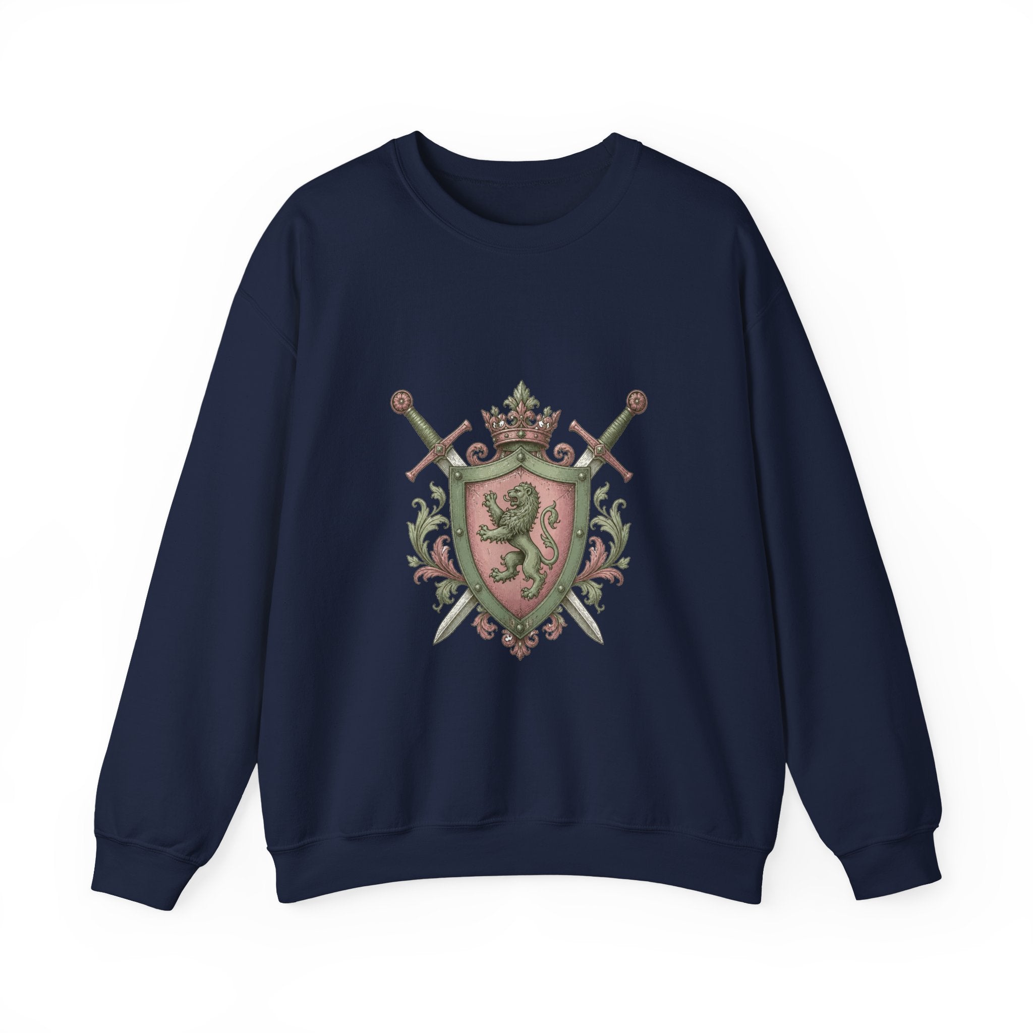 Matching Couple Sweatshirt - Crown & Shield Matching Couple Comfort Colors Crew Vintage Art His Hers Honeymoon Gift - Design B