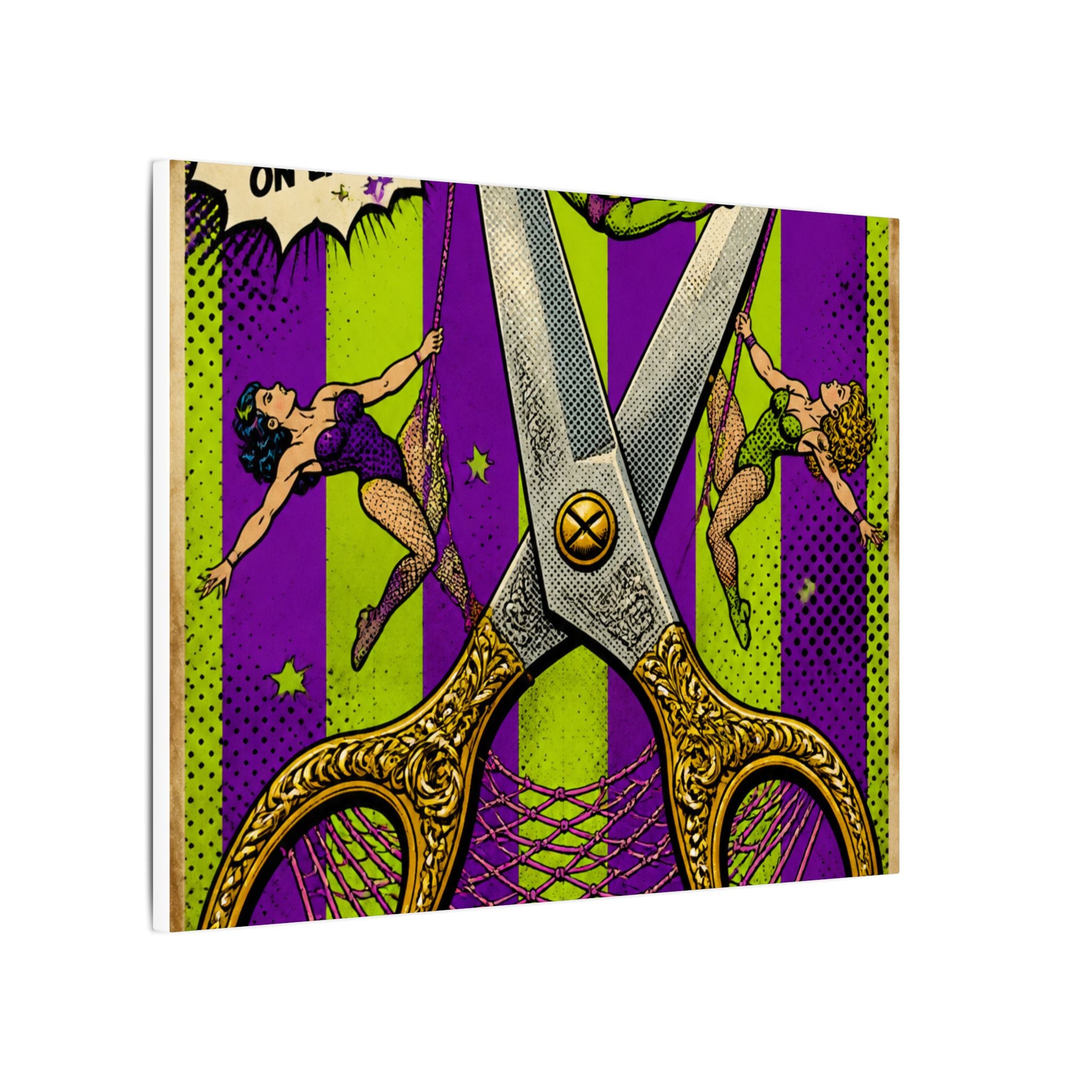 Giant Scissors Trapeze Wall Art Canvas 24×36 Pop Art Restaurant Decor Maximalist Print