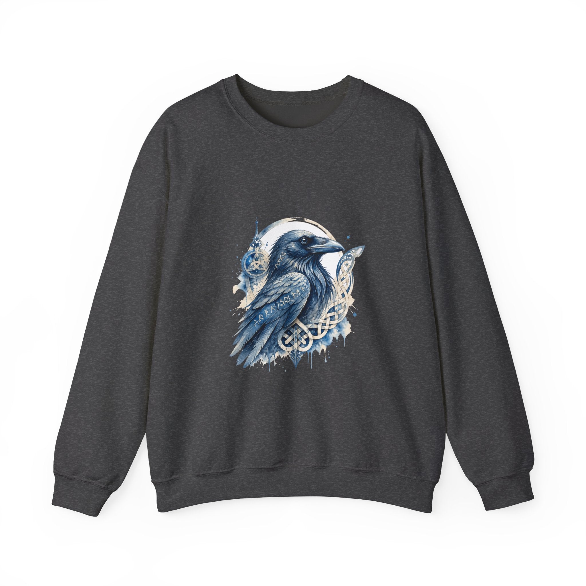 Matching Couple Sweatshirt - Huginn & Muninn Matching Couple Comfort Colors Crew Watercolor Art His Hers Birthday Gift - Design A