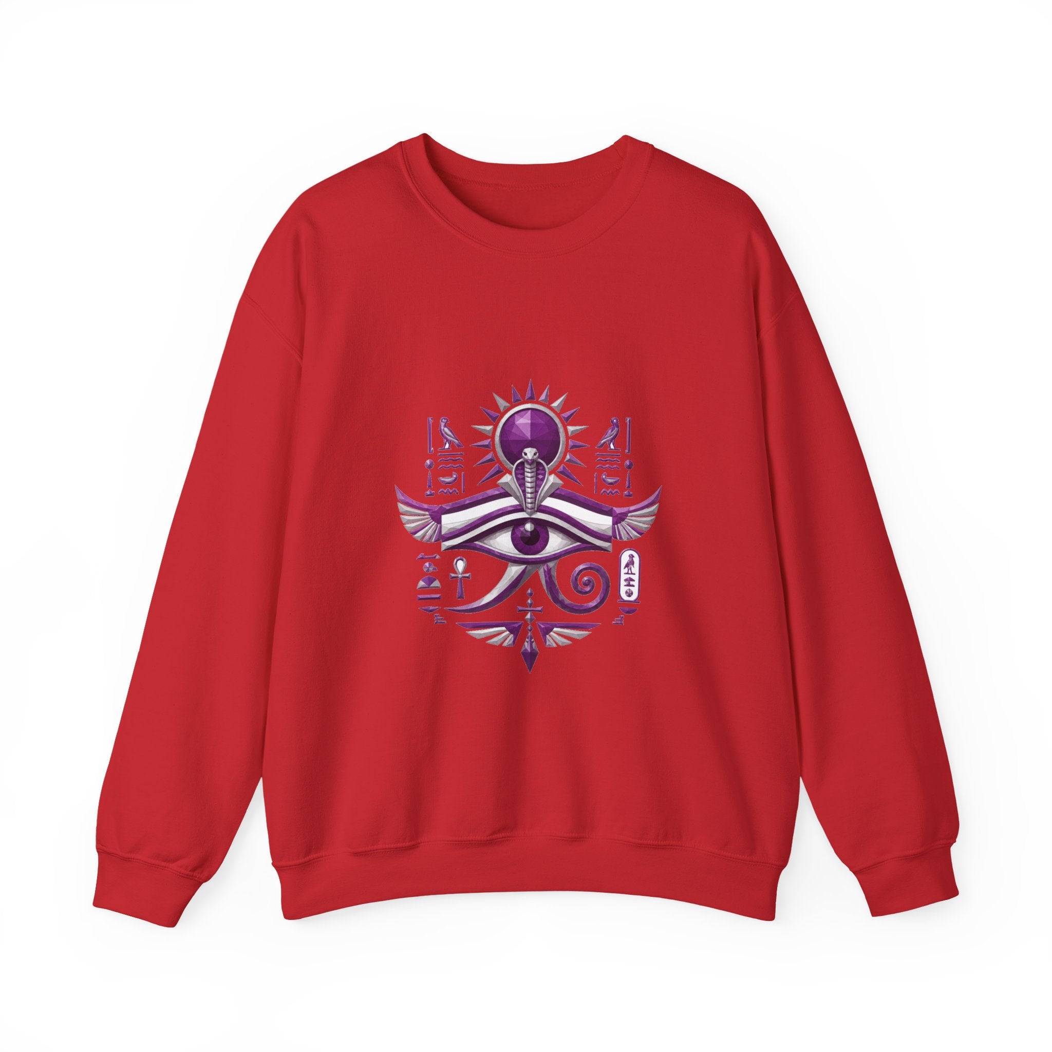 Matching Couple Sweatshirt - Eye of Ra & Horus Matching Couple Crewneck Sweatshirt Geometric Art His Hers Couple Gift - Design A