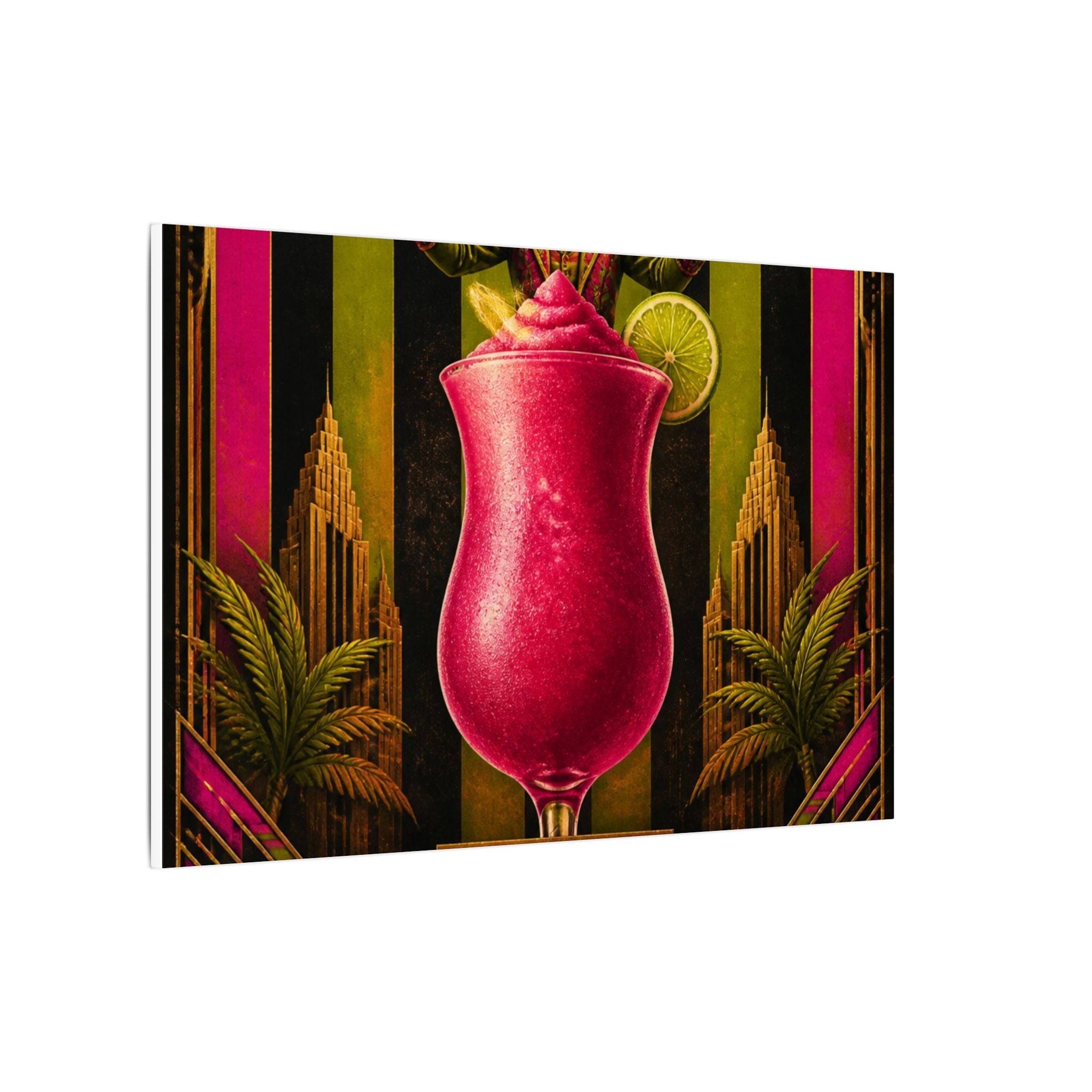Daiquiri Fruit Juggler Wall Art Canvas 16×20 Art Deco Entryway Decor Maximalist Print