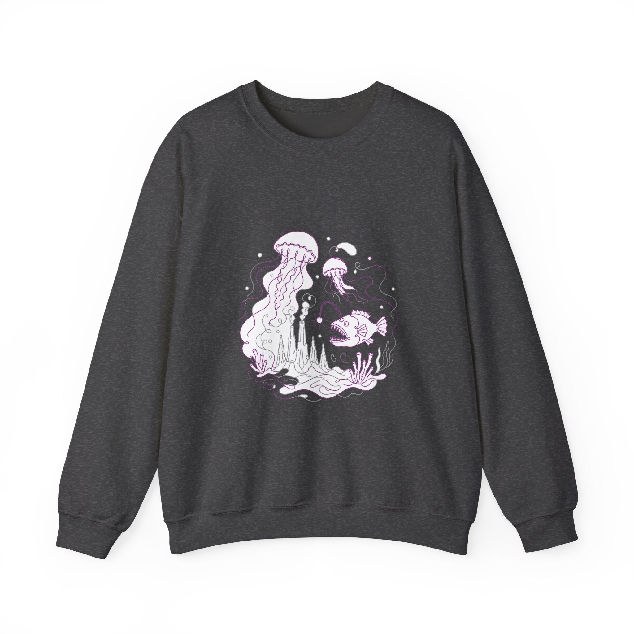 Matching Couple Sweatshirt - Coral Reef & Deep Sea Matching Couple Premium Fleece Sweatshirt Minimalist Art His Hers Christmas Gift - Design B