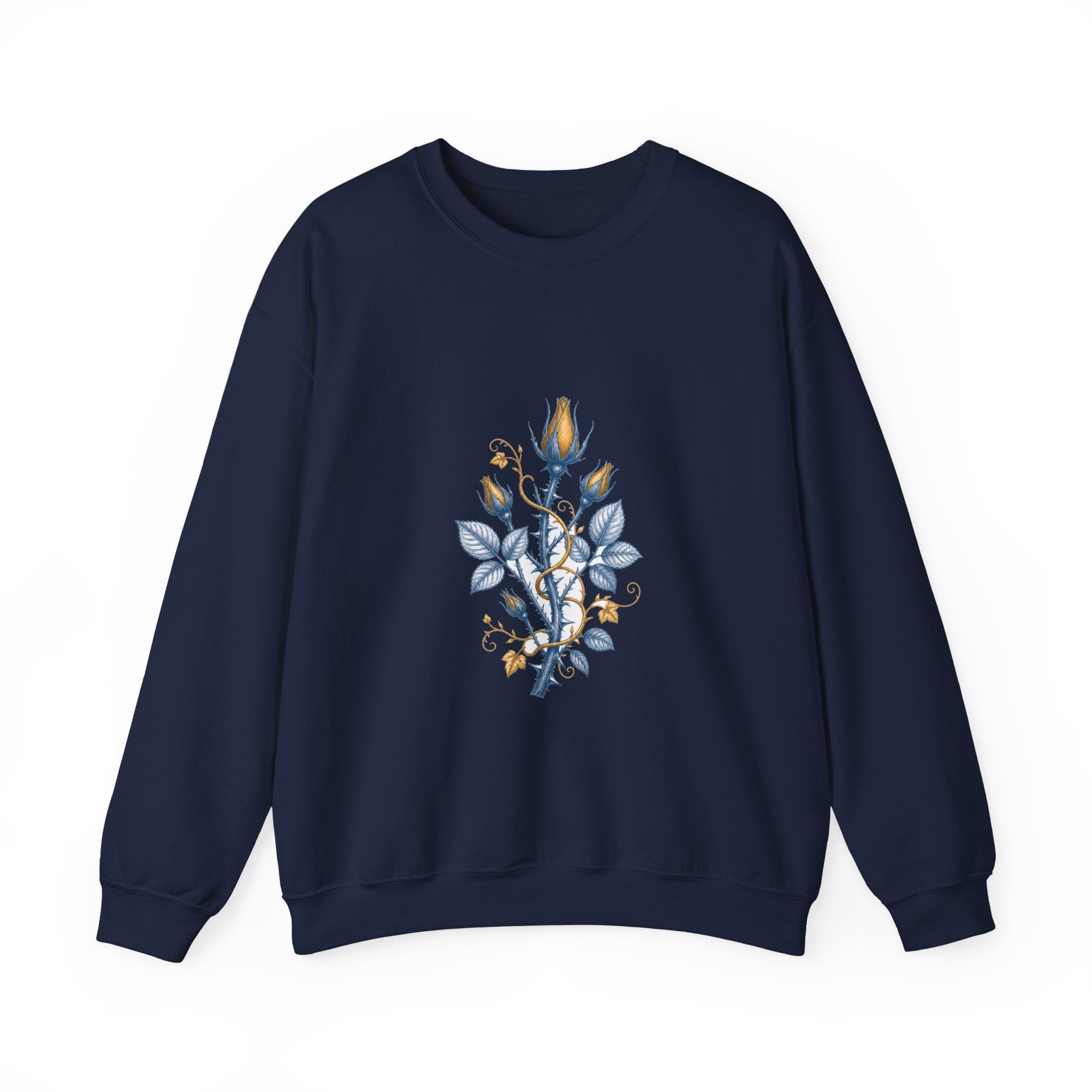 Matching Couple Sweatshirt - Rose & Thorn Matching Couple Premium Fleece Sweatshirt Vintage Art His Hers Honeymoon Gift - Design B
