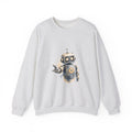 Matching Couple Sweatshirt - Robot & Heart Matching Couple Comfort Colors Crew Watercolor Art His Hers Birthday Gift - Design A
