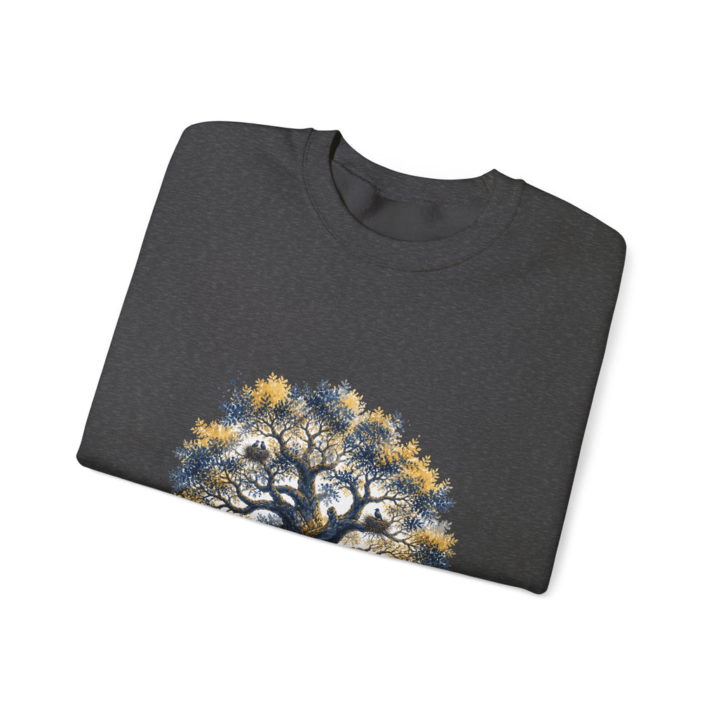 Matching Couple Sweatshirt - Ancient Oak & Deep Roots Matching Couple Premium Fleece Sweatshirt Watercolor Art His Hers Birthday Gift - Design A