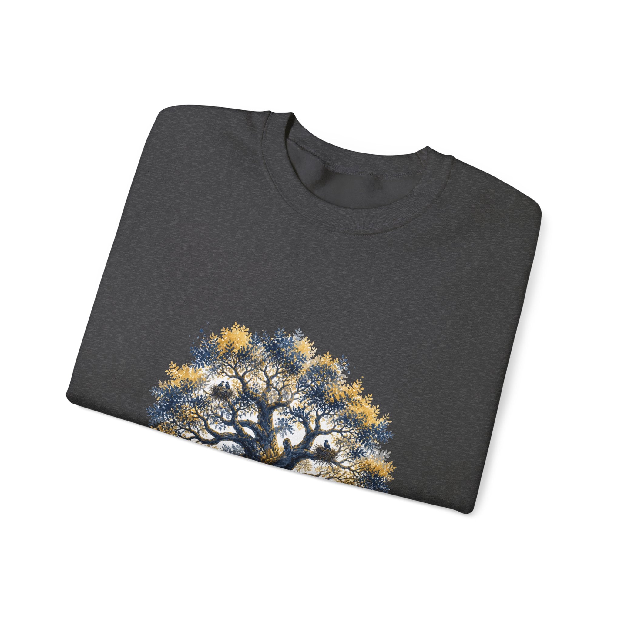 Matching Couple Sweatshirt - Ancient Oak & Deep Roots Matching Couple Premium Fleece Sweatshirt Watercolor Art His Hers Birthday Gift - Design A