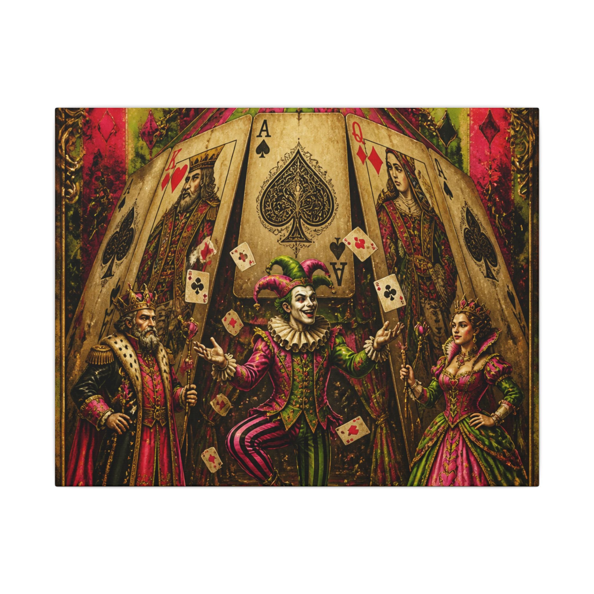 Playing Cards Tent Wall Art Canvas 16×20 Baroque Home Office Decor Maximalist Print