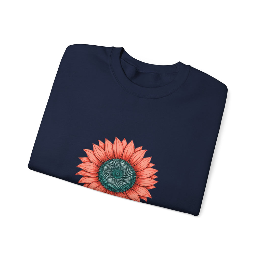 Matching Couple Sweatshirt - Sunflower & Moonflower Matching Couple Crewneck Sweatshirt Hand-Drawn Art His Hers Best Friend Gift - Design A