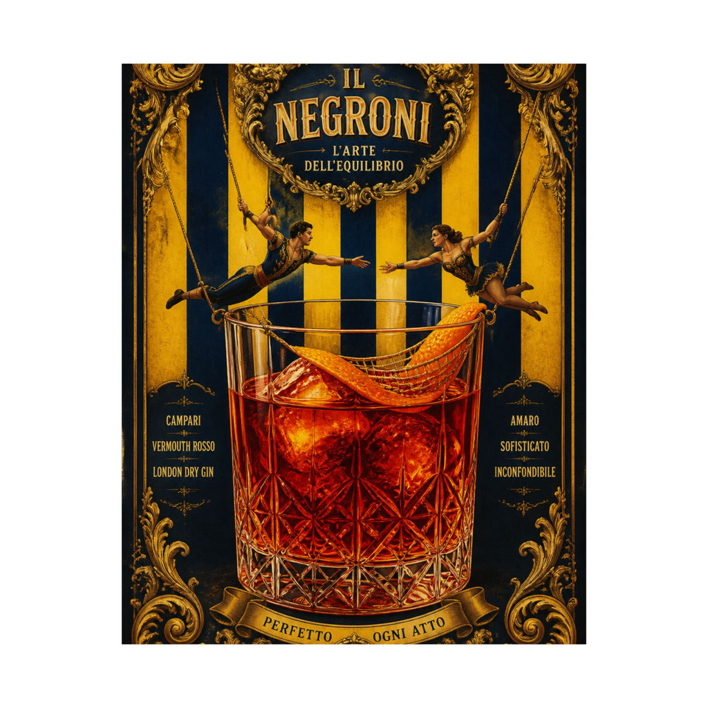 Negroni Trapeze Act Wall Art Poster 18×24 Baroque Home Office Decor Maximalist Print