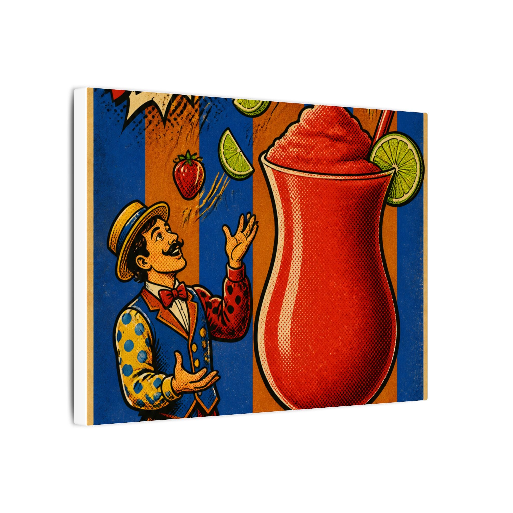 Daiquiri Fruit Juggler Wall Art Canvas 24×36 Pop Art Restaurant Decor Maximalist Print
