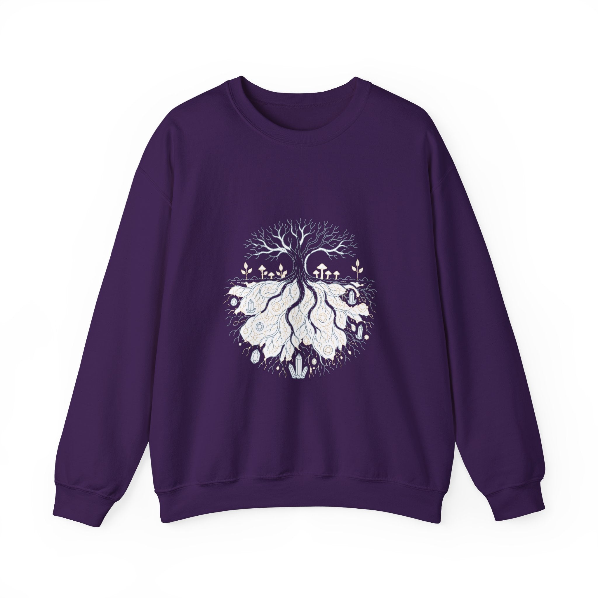 Matching Couple Sweatshirt - Ancient Oak & Deep Roots Matching Couple Premium Fleece Sweatshirt Minimalist Art His Hers Christmas Gift - Design B