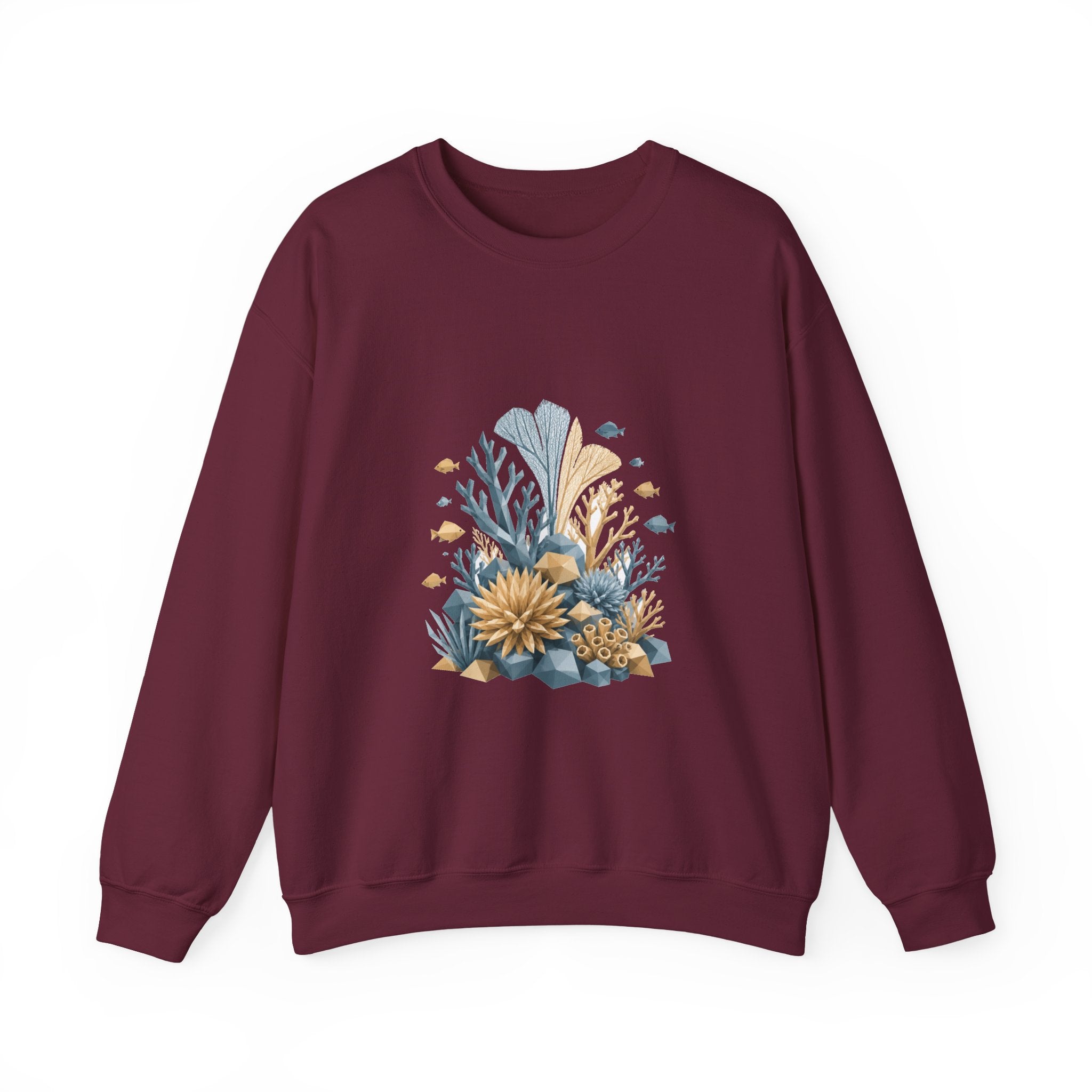 Matching Couple Sweatshirt - Coral Reef & Deep Sea Matching Couple Comfort Colors Crew Geometric Art His Hers Love Gift - Design A