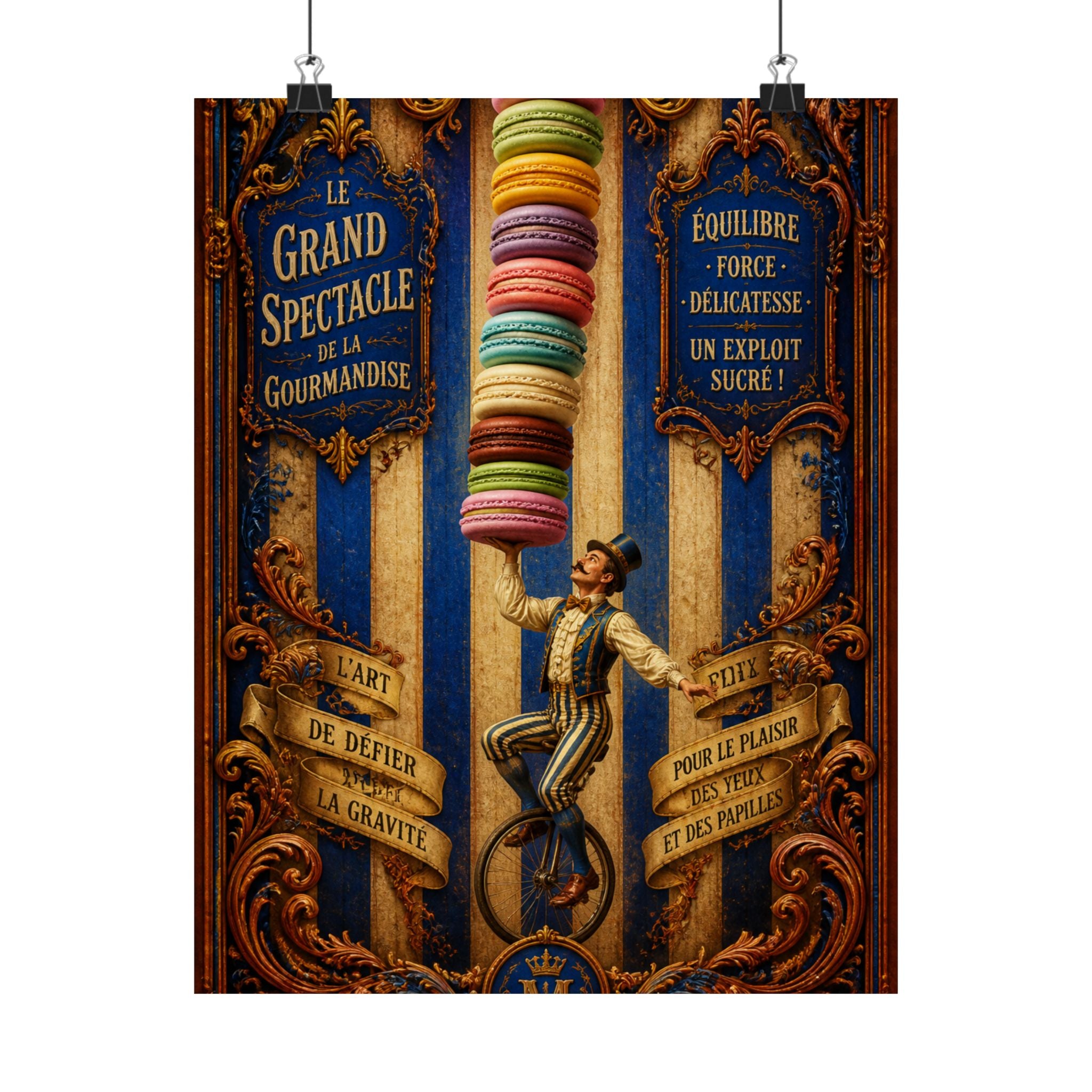 Macaron Balancing Tower Wall Art Poster 24×36 Baroque Studio Decor Maximalist Print