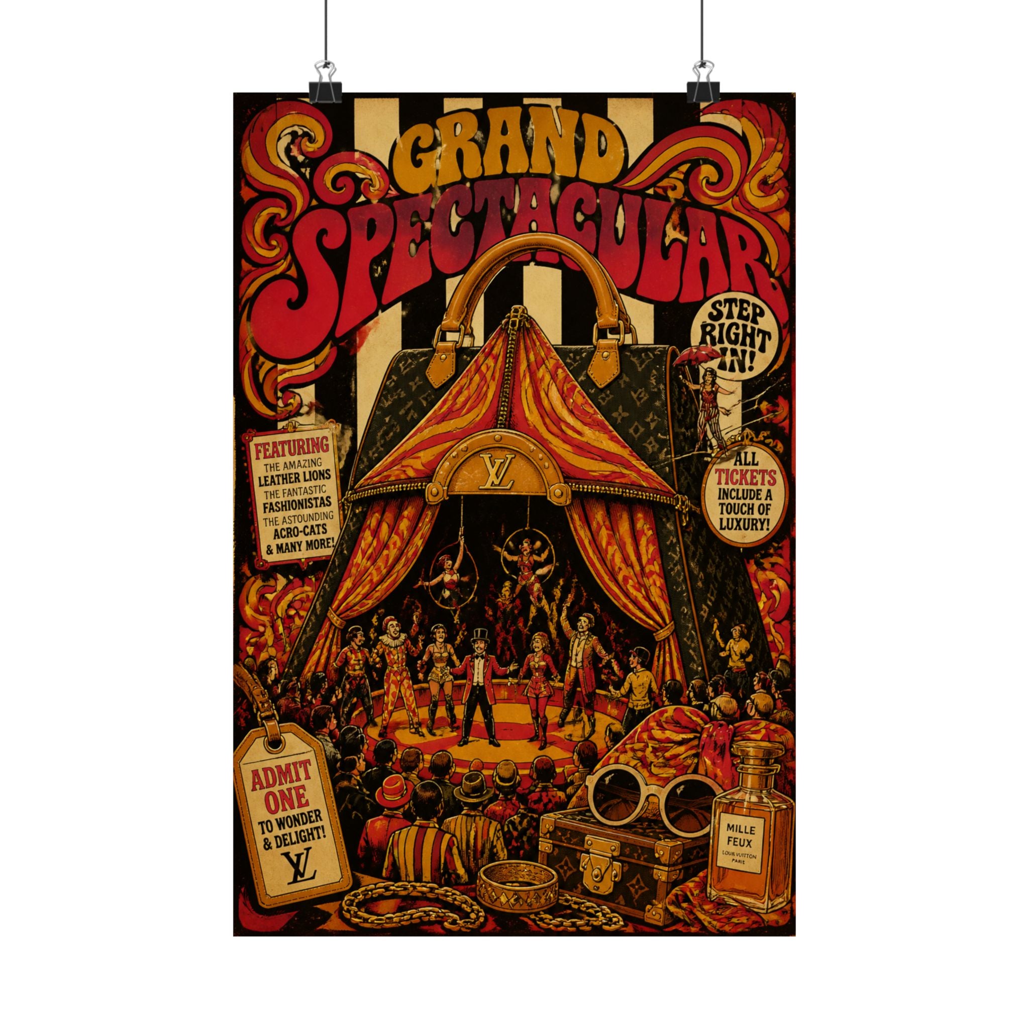Handbag Big Top Wall Art Poster 24×36 Psychedelic Dining Room Decor Maximalist Print
