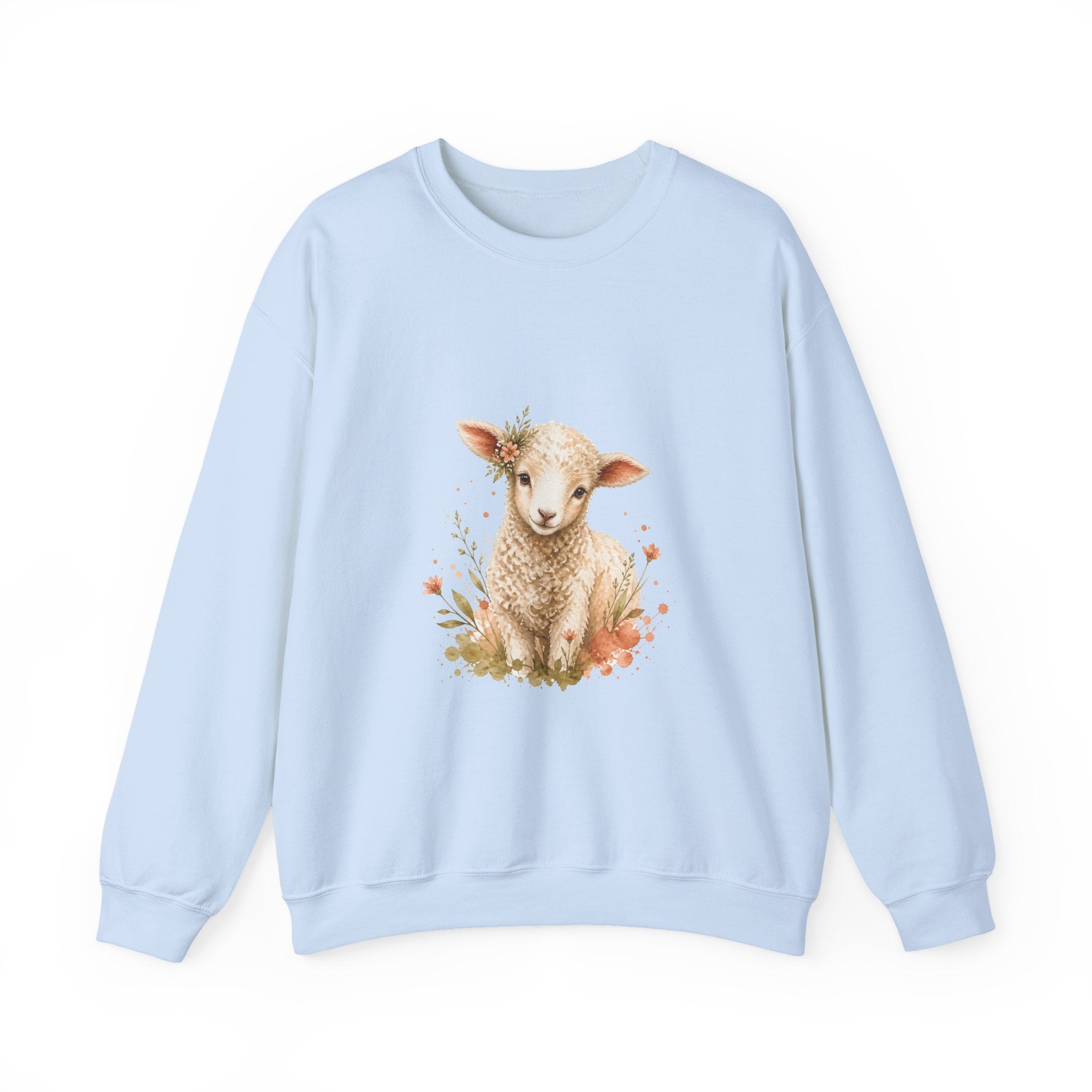 Matching Couple Sweatshirt - Lion & Lamb Matching Couple Comfort Colors Crew Watercolor Art His Hers Birthday Gift - Design B