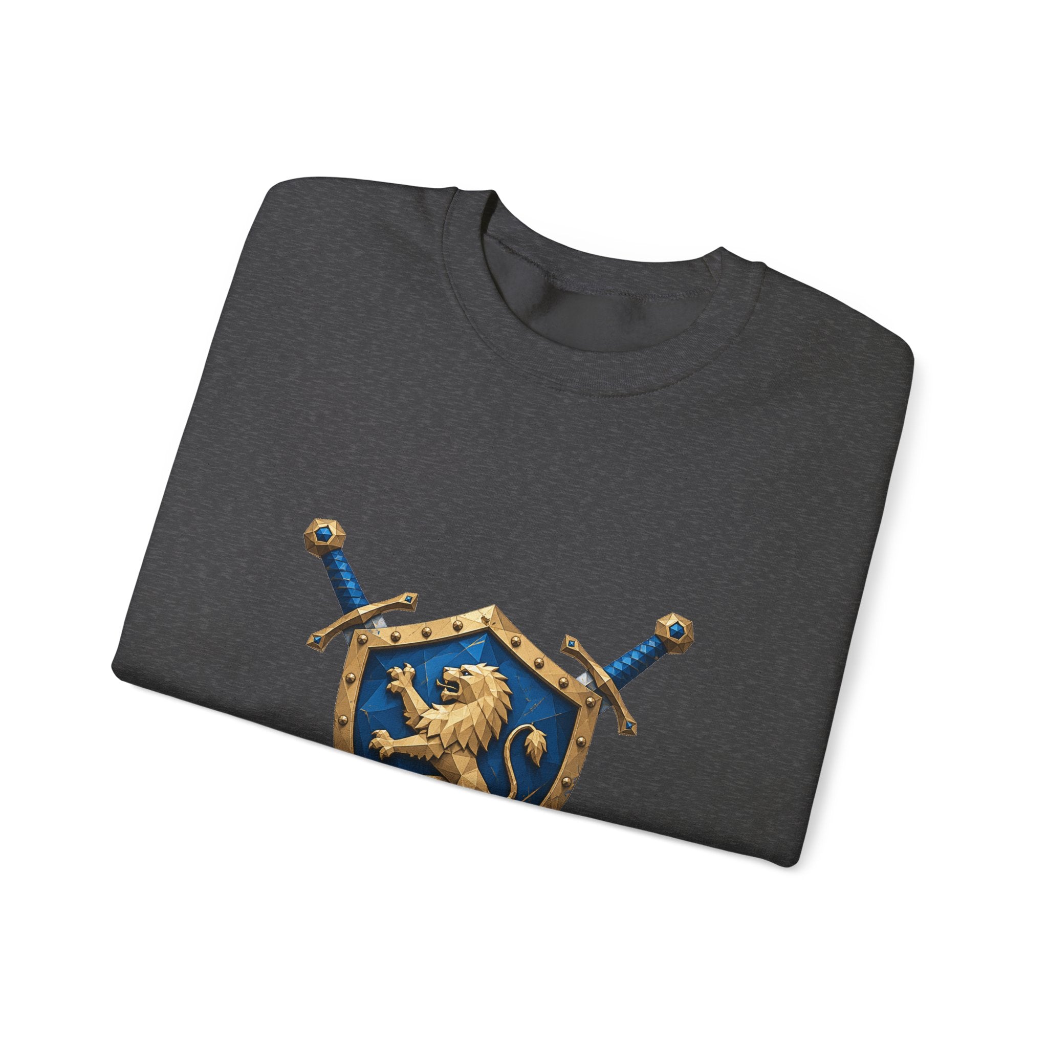 Matching Couple Sweatshirt - Crown & Shield Matching Couple Comfort Colors Crew Geometric Art His Hers Love Gift - Design B