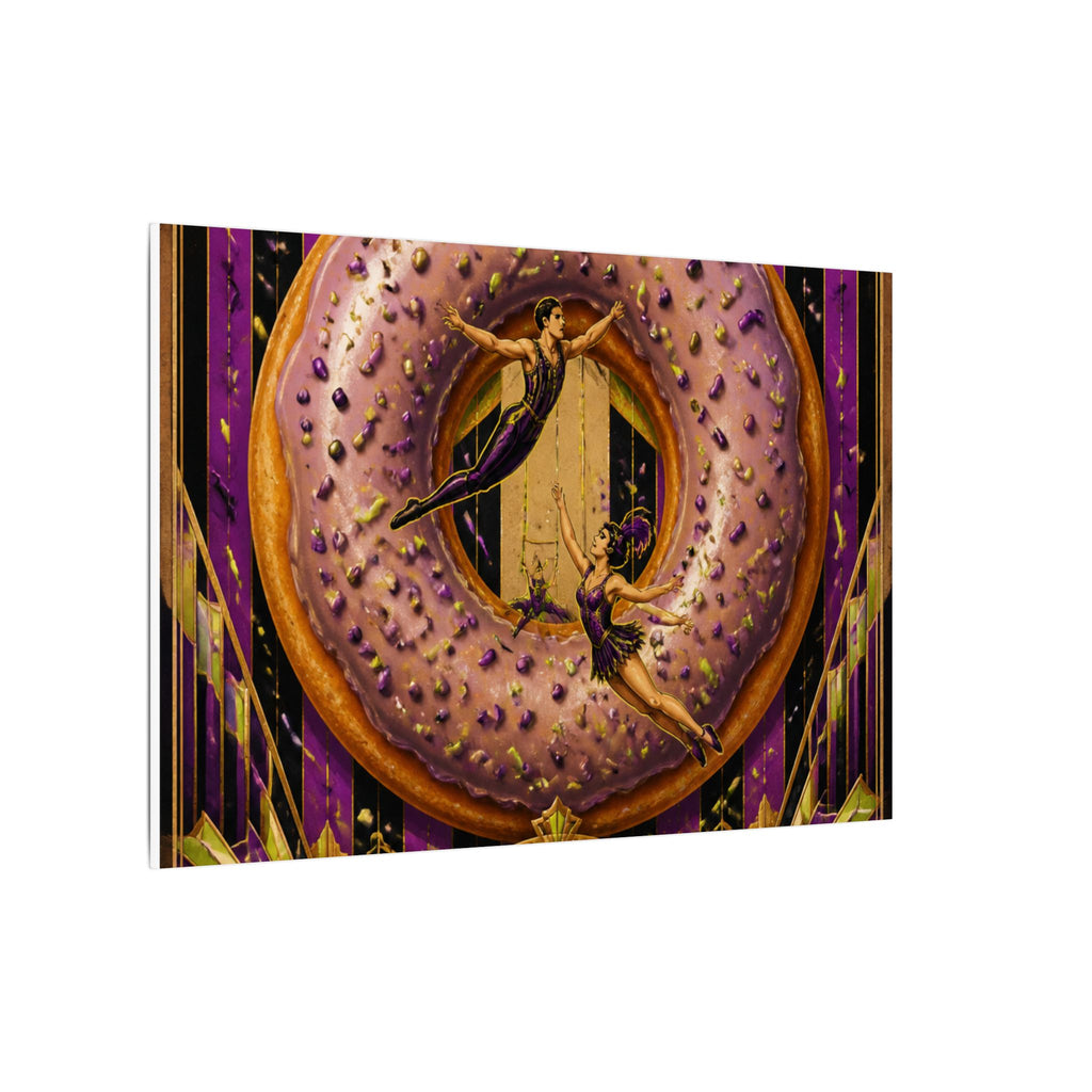 Donut Circus Ring Wall Art Canvas 16×20 Art Deco Entryway Decor Maximalist Print