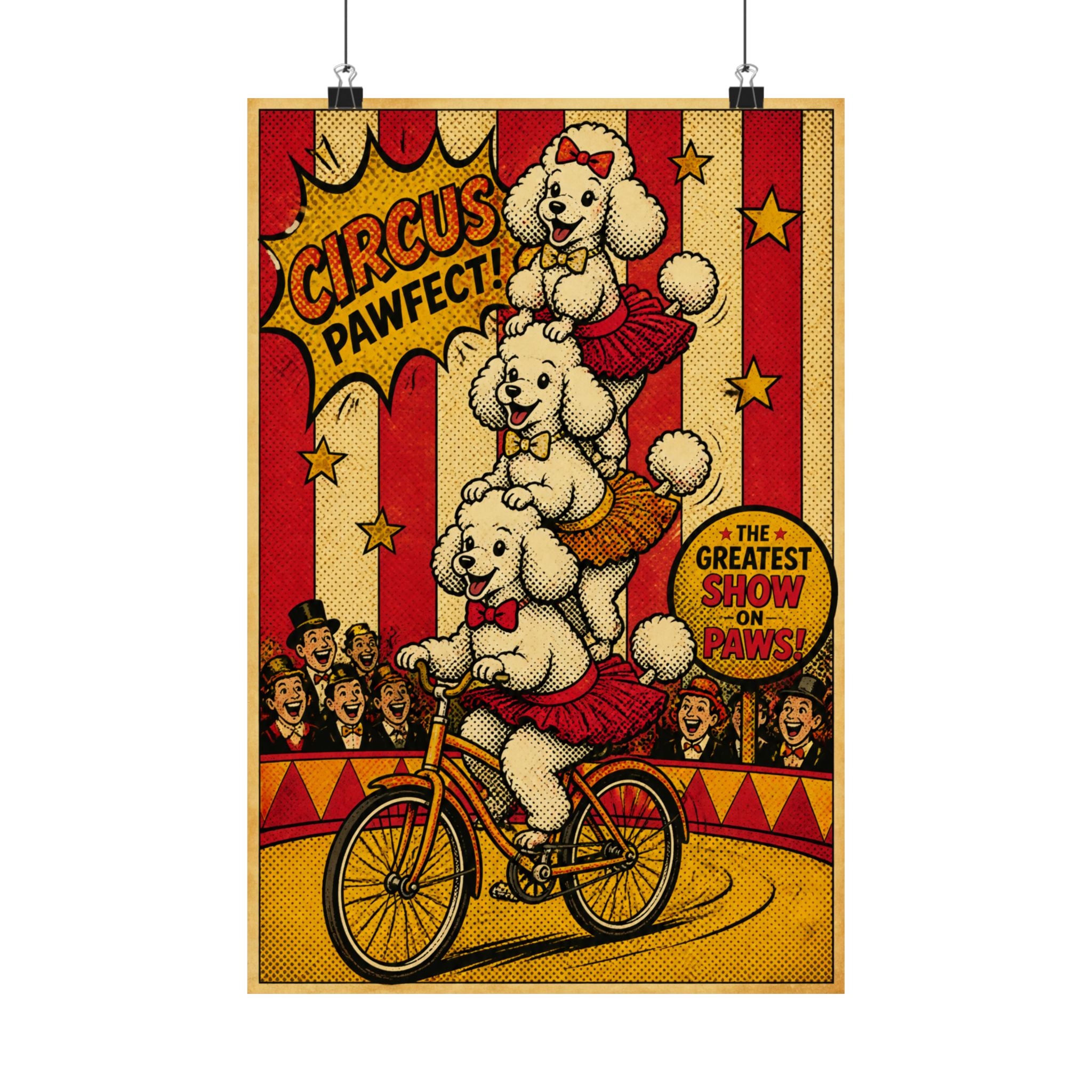 Poodle Stack Bicycle Wall Art Poster 18×24 Pop Art Living Room Decor Maximalist Print