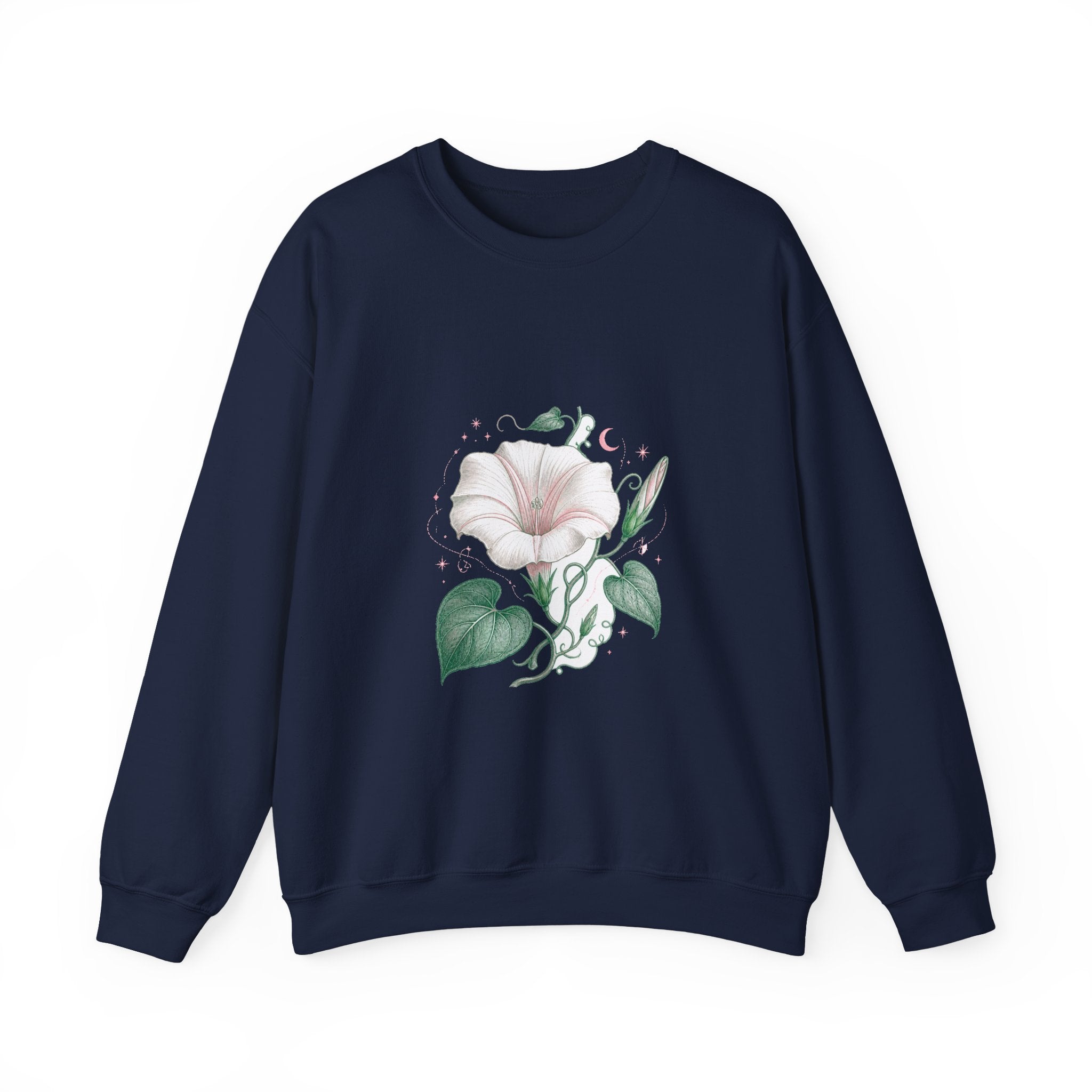 Matching Couple Sweatshirt - Sunflower & Moonflower Matching Couple Crewneck Sweatshirt Vintage Art His Hers Wedding Gift - Design B