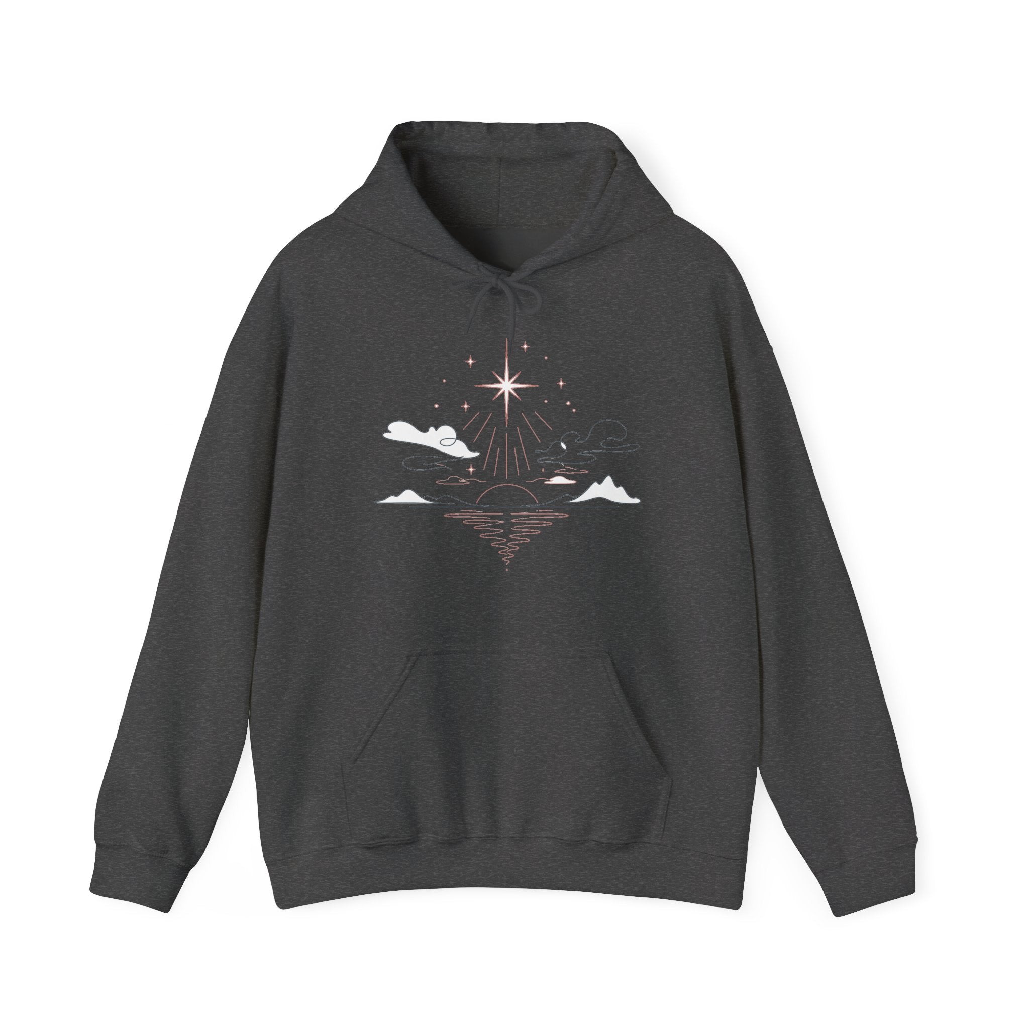 Matching Couple Sweatshirt - Evening & Morning Star Matching Couple Hooded Sweatshirt Minimalist Art His Hers Valentine Gift - Design A