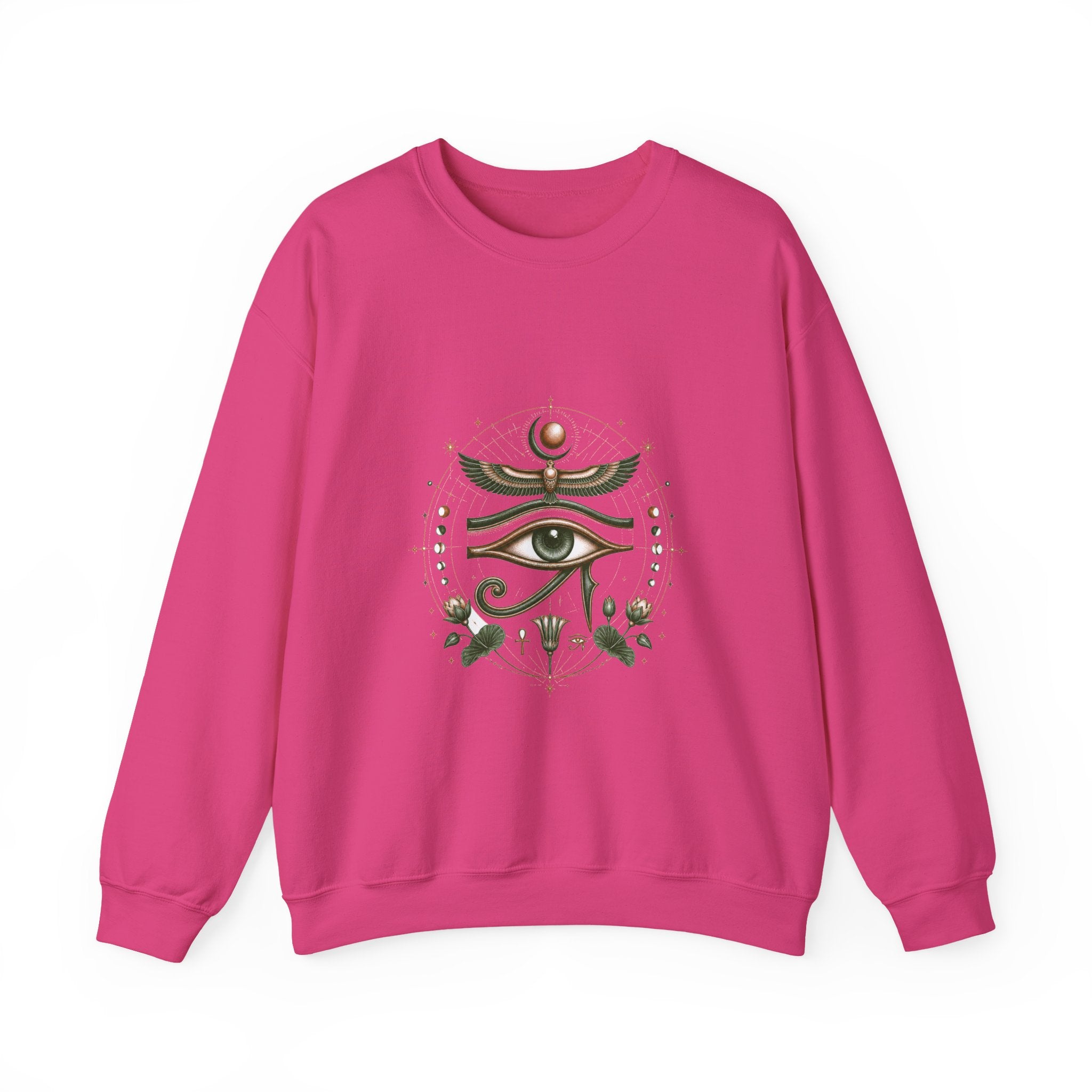 Matching Couple Sweatshirt - Eye of Ra & Horus Matching Couple Premium Fleece Sweatshirt Vintage Art His Hers Honeymoon Gift - Design B