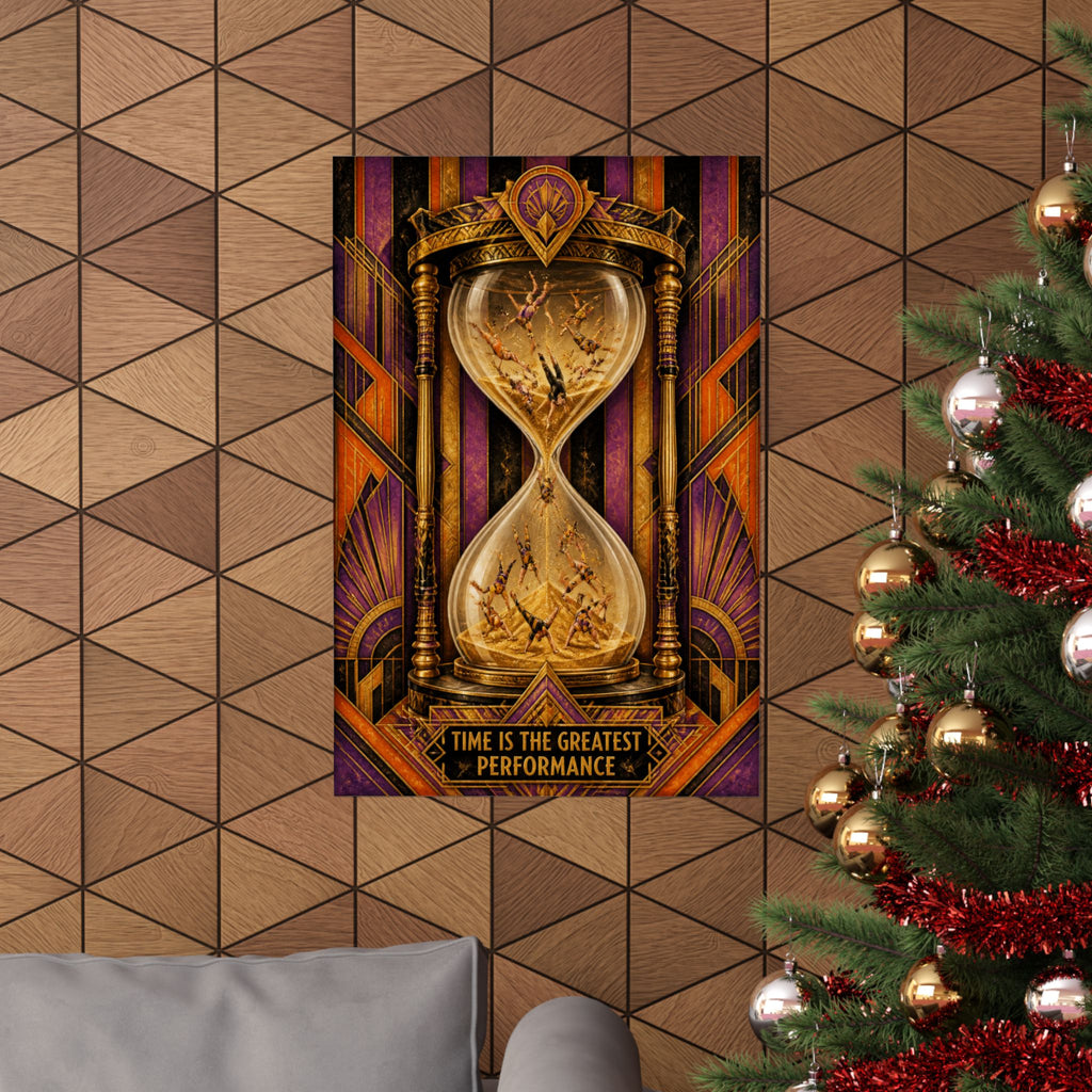 Hourglass Acrobats Wall Art Poster 18×24 Art Deco Entryway Decor Maximalist Print
