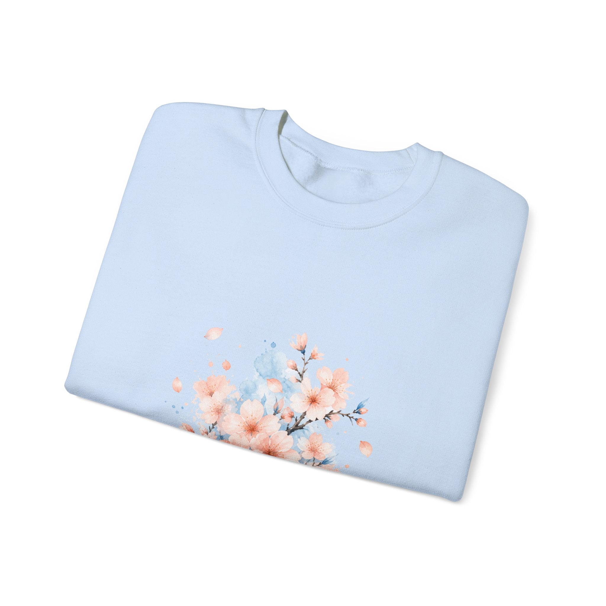 Matching Couple Sweatshirt - Cherry Blossom & Maple Leaf Matching Couple Premium Fleece Sweatshirt Watercolor Art His Hers Birthday Gift - Design A