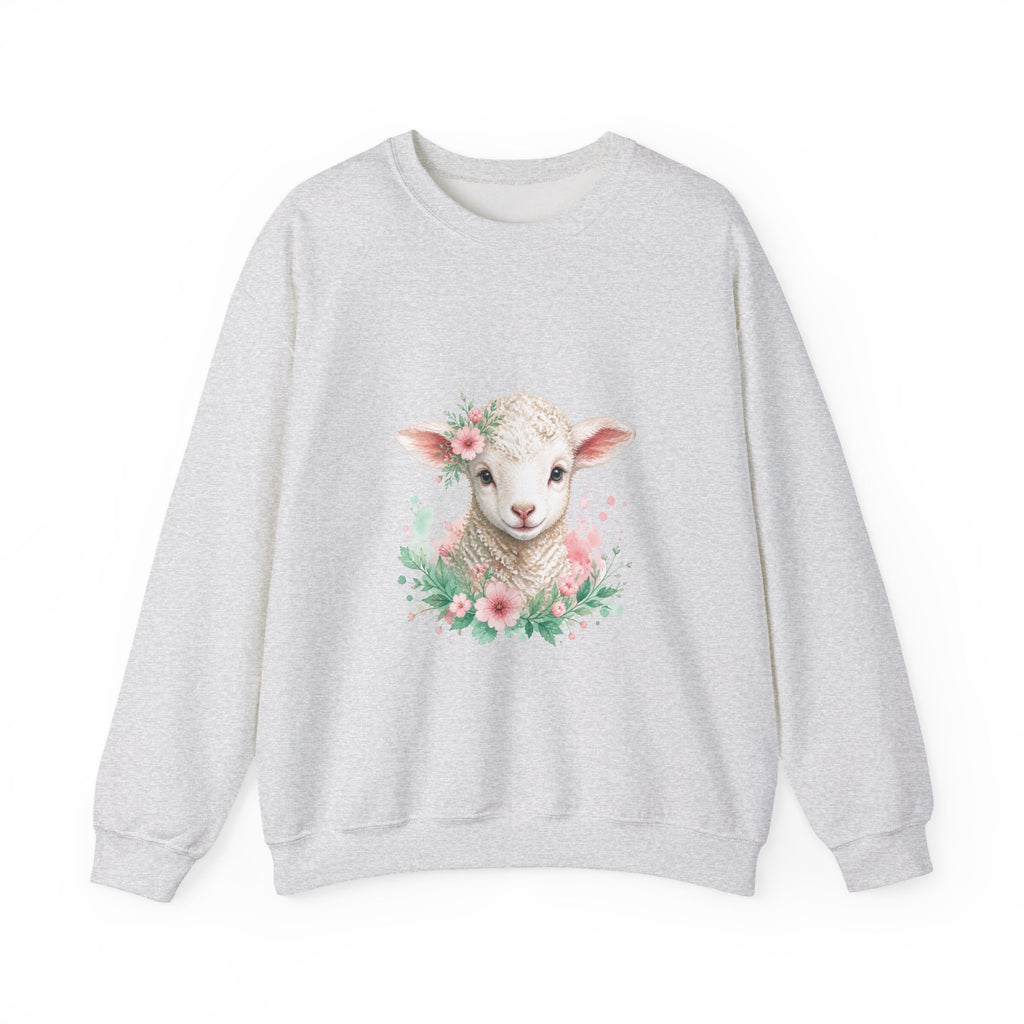 Matching Couple Sweatshirt - Lion & Lamb Matching Couple Premium Fleece Sweatshirt Watercolor Art His Hers Birthday Gift - Design B