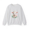 Matching Couple Sweatshirt - Lion & Lamb Matching Couple Premium Fleece Sweatshirt Watercolor Art His Hers Birthday Gift - Design B
