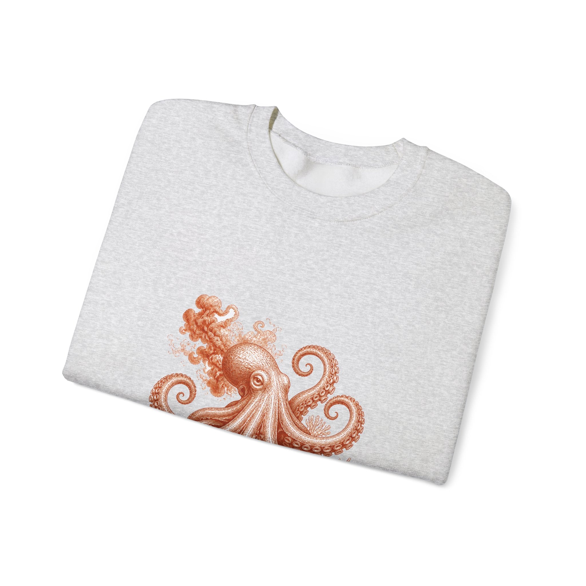 Matching Couple Sweatshirt - Octopus & Jellyfish Matching Couple Comfort Colors Crew Vintage Art His Hers Honeymoon Gift - Design A