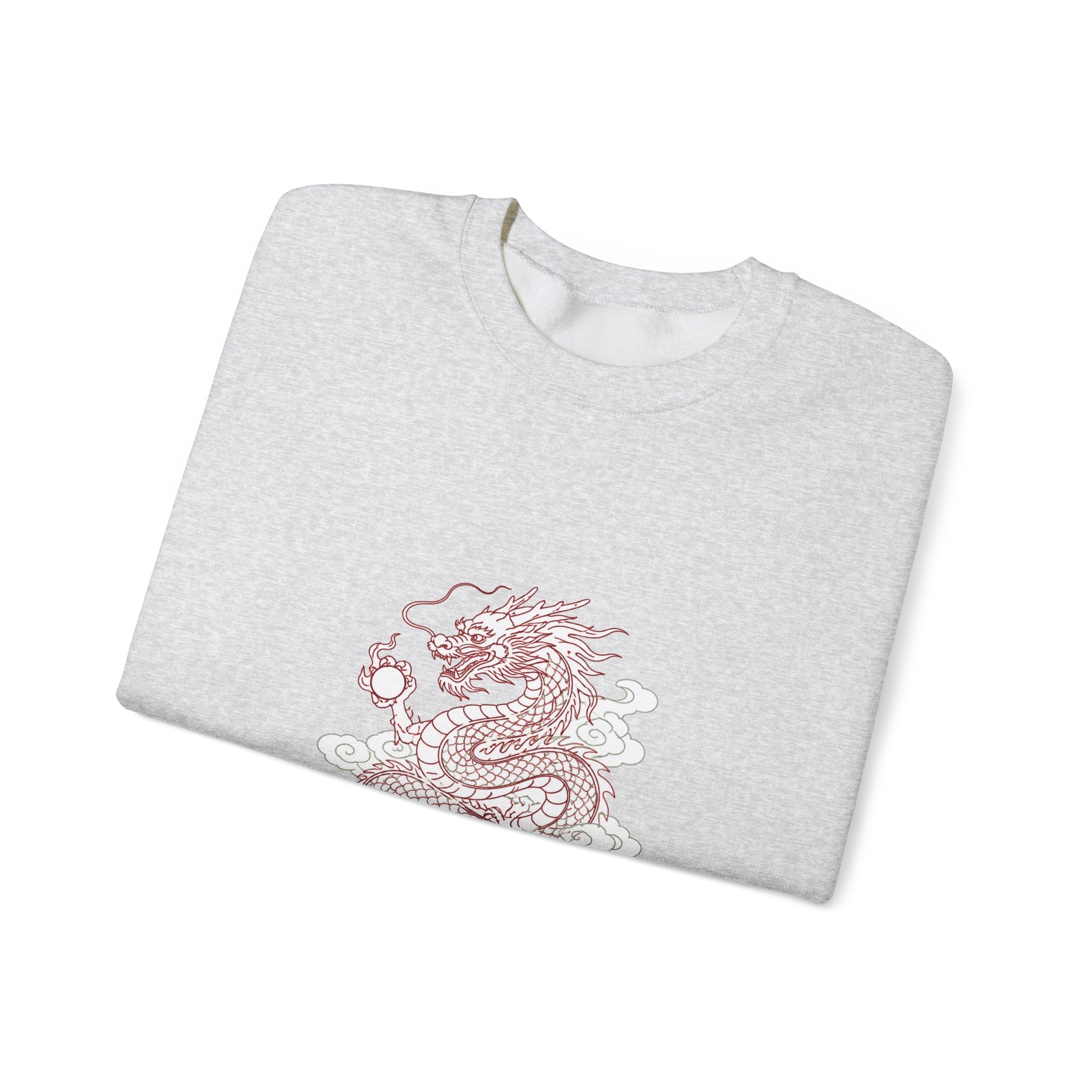 Matching Couple Sweatshirt - Dragon & Phoenix Matching Couple Crewneck Sweatshirt Minimalist Art His Hers Valentine Gift - Design A