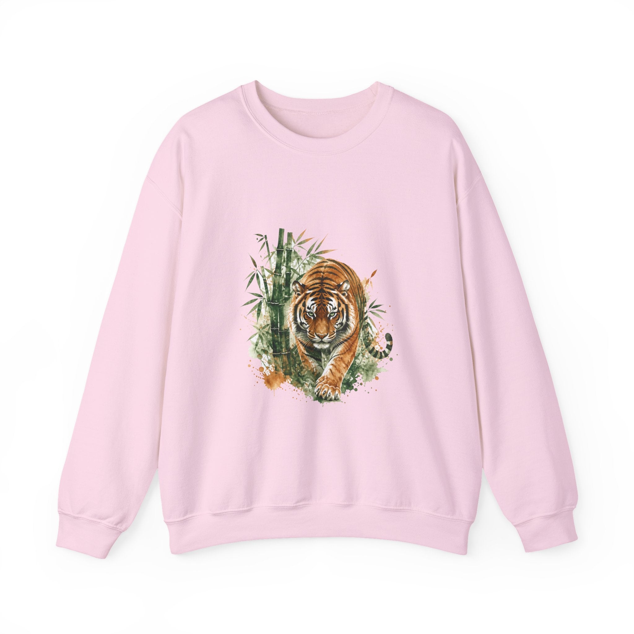 Matching Couple Sweatshirt - Tiger & Crane Matching Couple Premium Fleece Sweatshirt Watercolor Art His Hers Birthday Gift - Design A