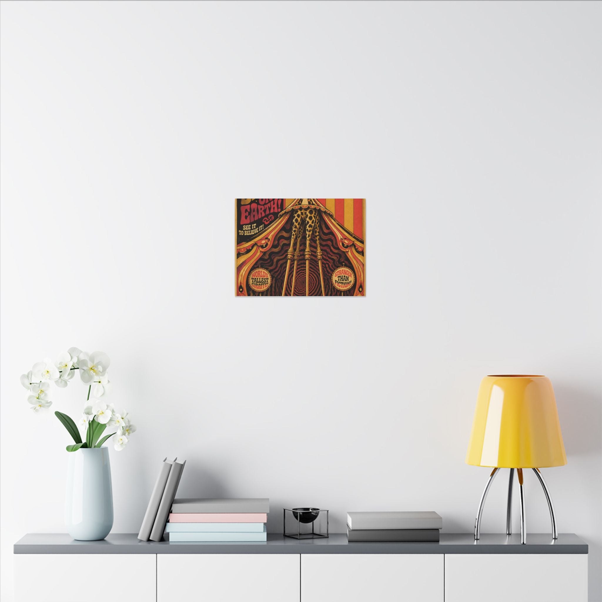 Giraffe on Stilts Wall Art Canvas 16×20 Psychedelic Cafe Decor Maximalist Print