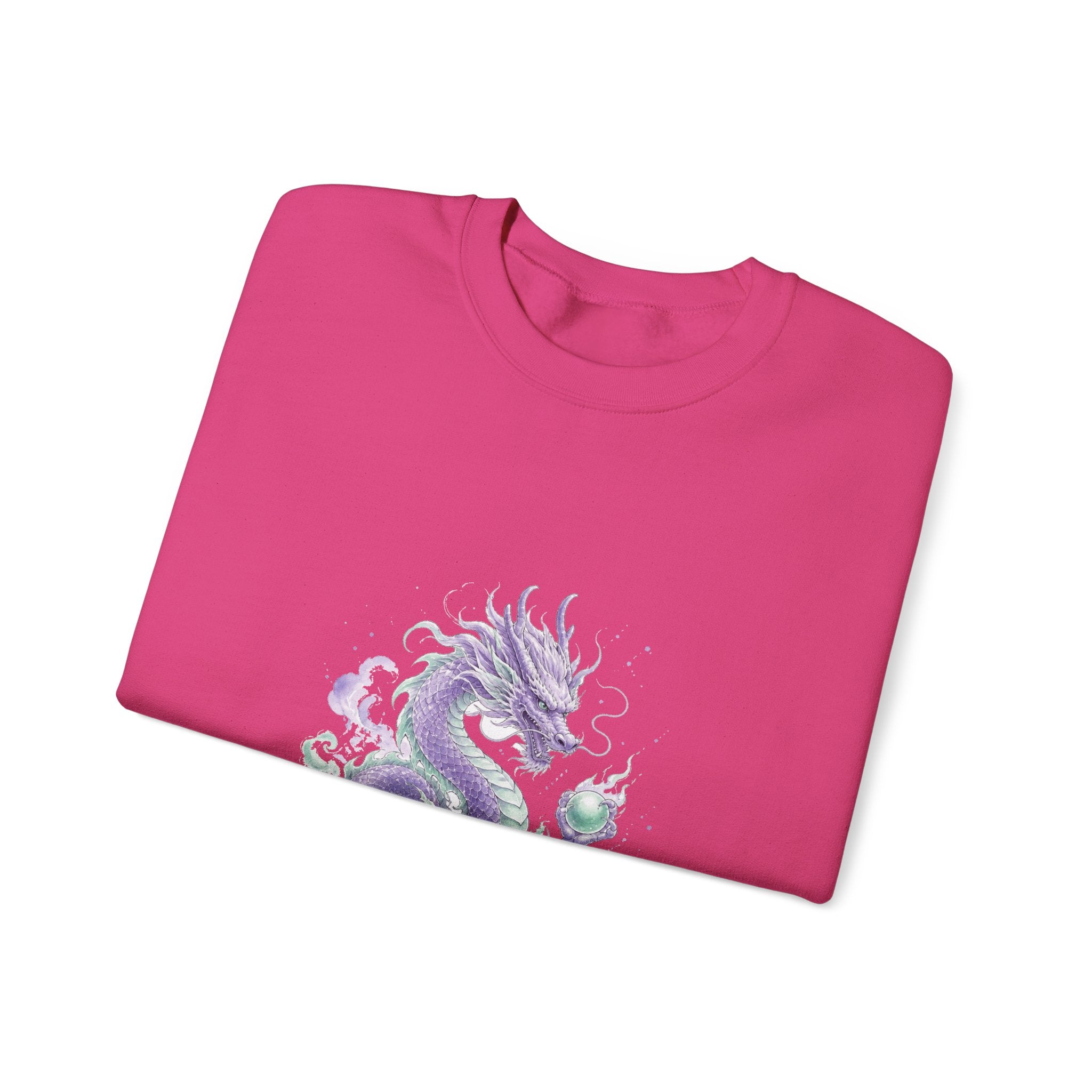 Matching Couple Sweatshirt - Dragon & Phoenix Matching Couple Crewneck Sweatshirt Watercolor Art His Hers Engagement Gift - Design A