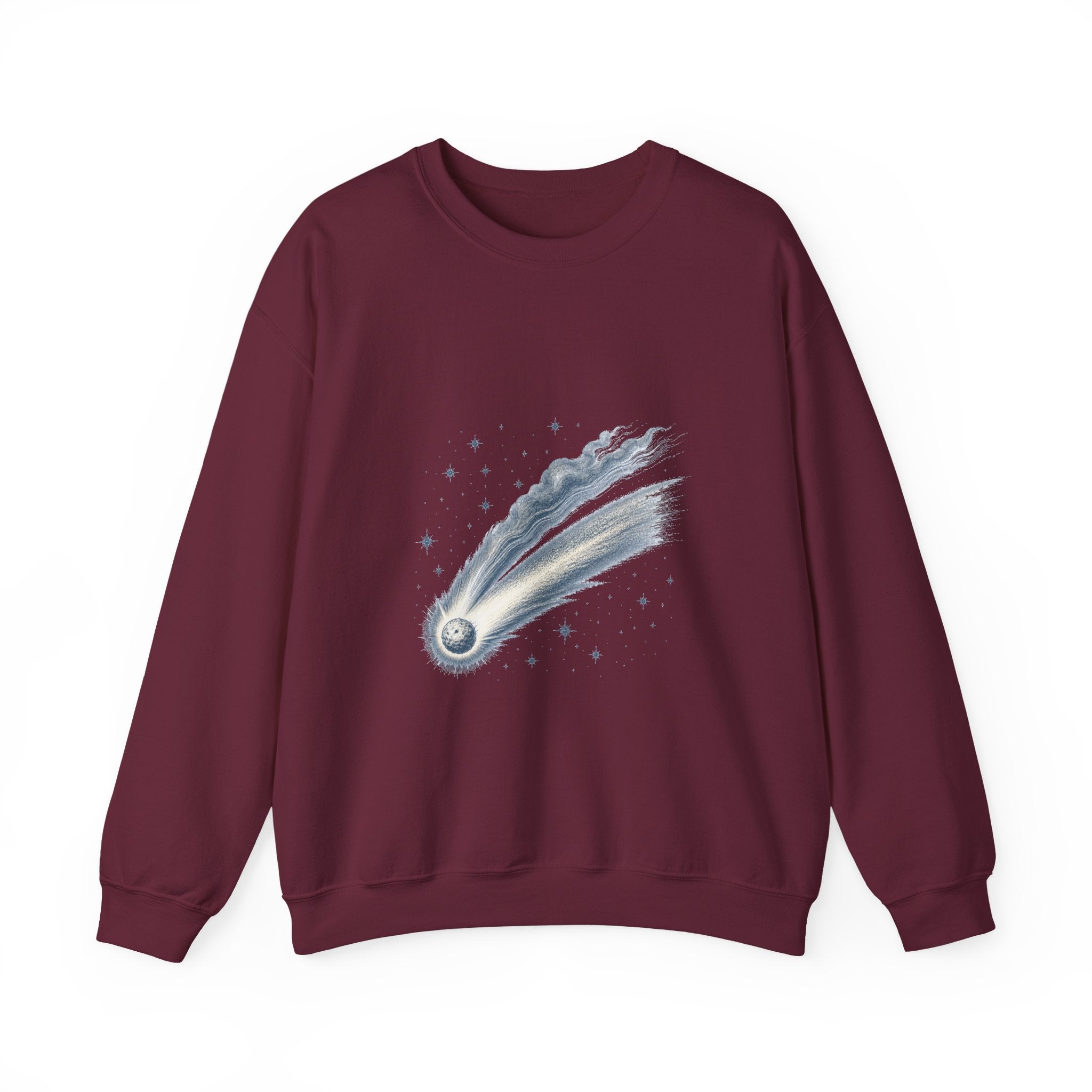 Matching Couple Sweatshirt - Comet & Asteroid Matching Couple Premium Fleece Sweatshirt Vintage Art His Hers Honeymoon Gift - Design A