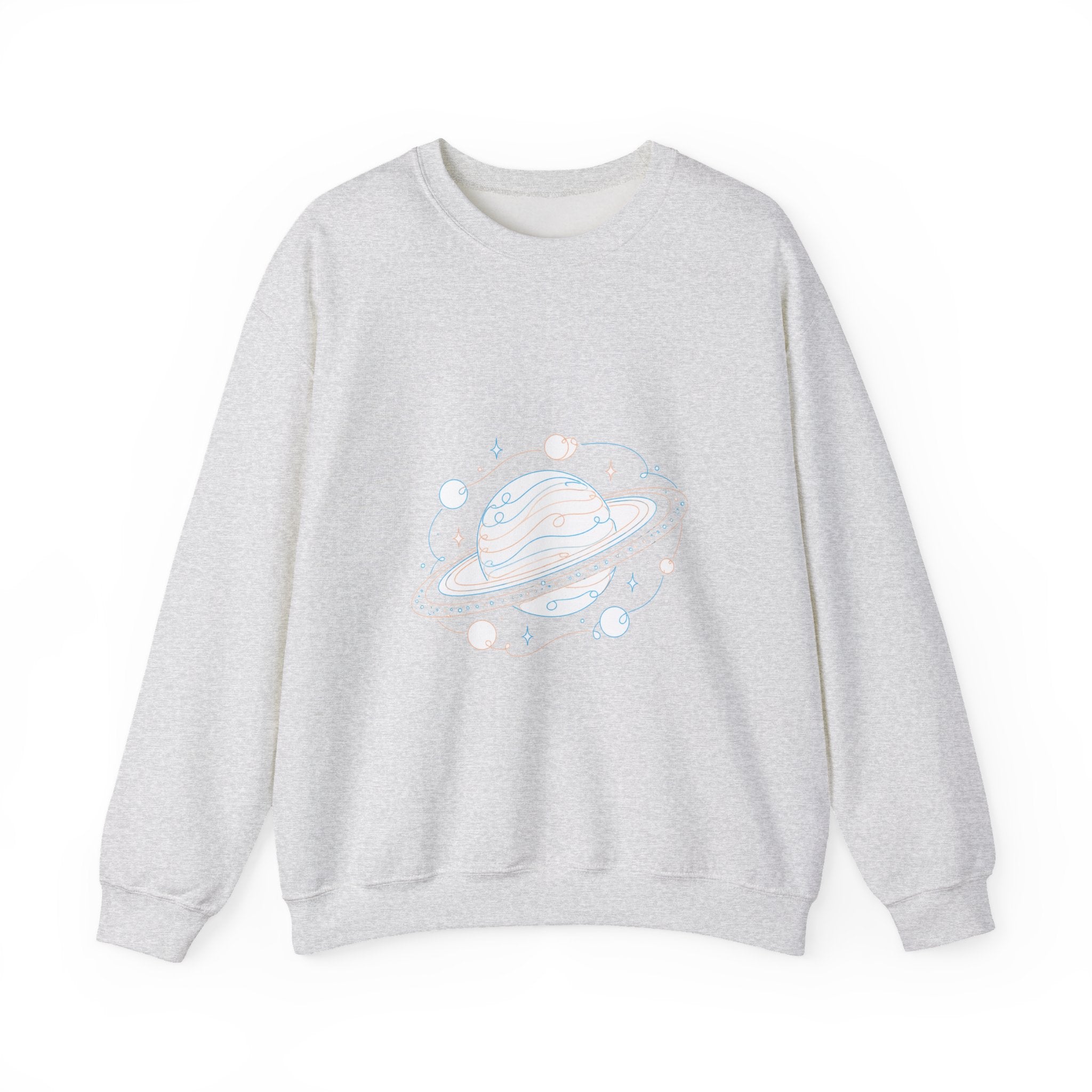 Matching Couple Sweatshirt - Astronaut & Planet Matching Couple Premium Fleece Sweatshirt Minimalist Art His Hers Christmas Gift - Design B