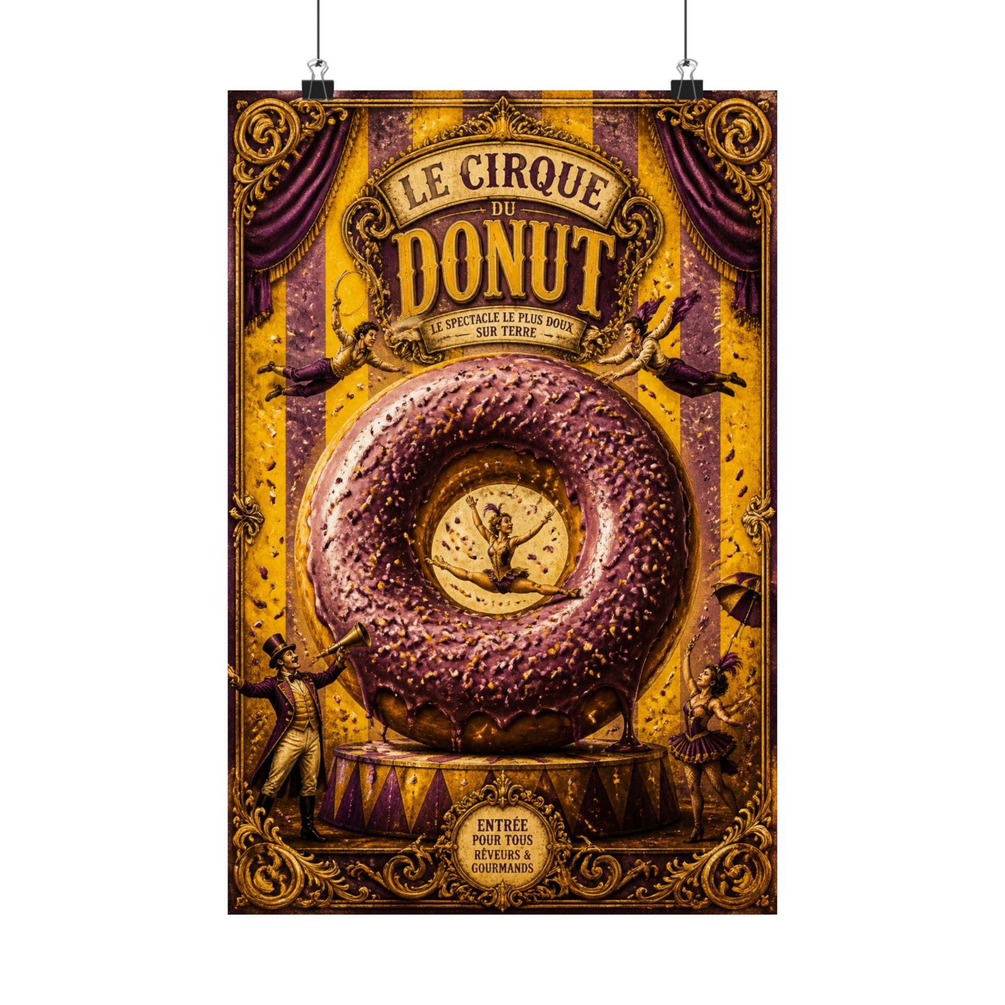 Donut Circus Ring Wall Art Poster 24×36 Baroque Studio Decor Maximalist Print